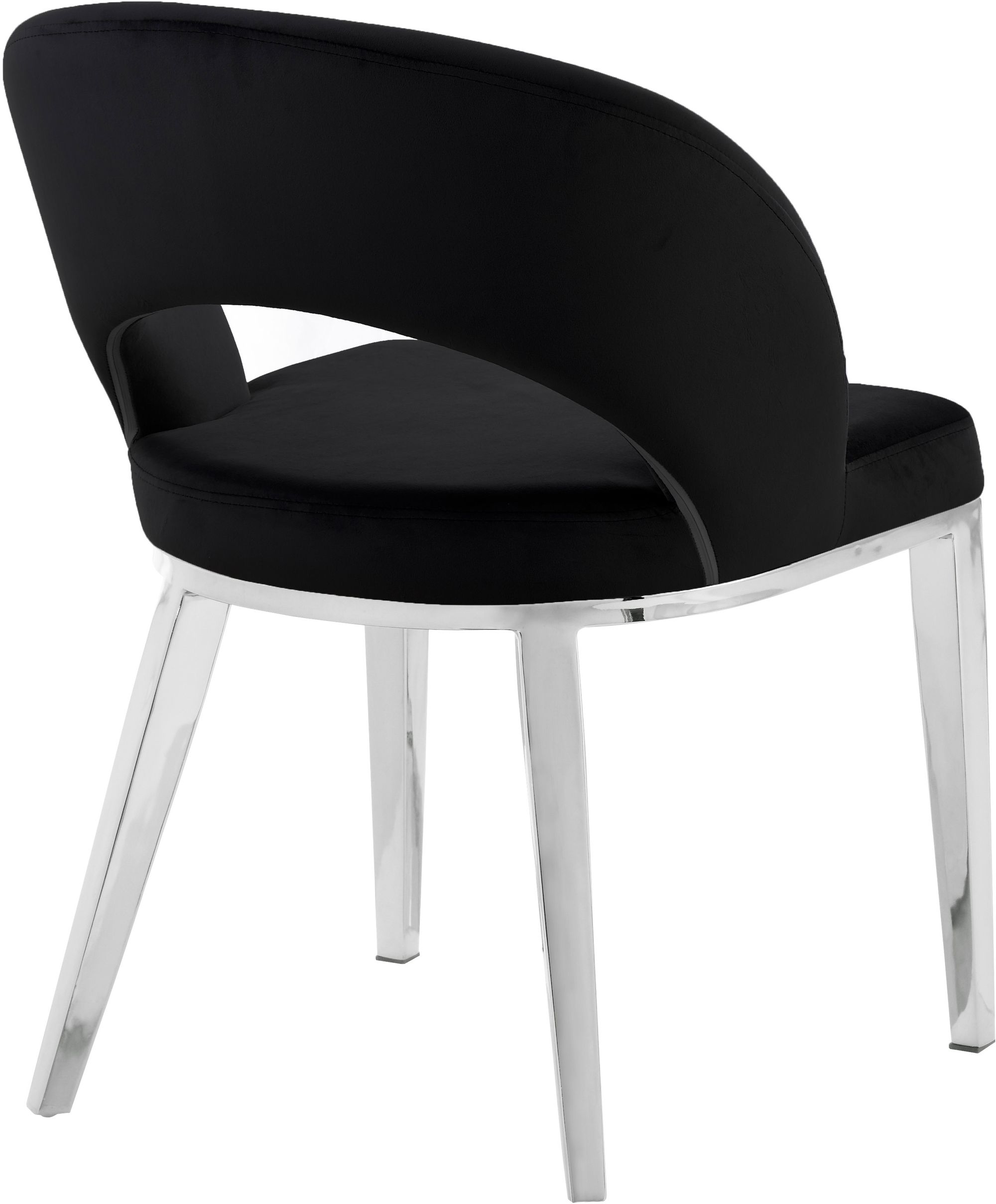 Roberto Velvet Dining Chair with Chrome Iron Legs