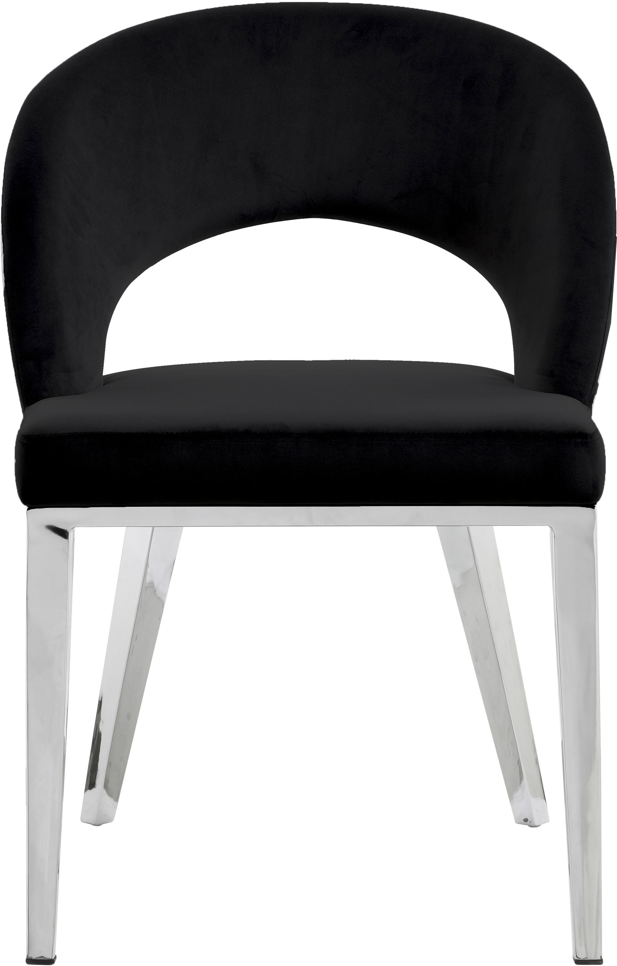 Roberto Velvet Dining Chair with Chrome Iron Legs