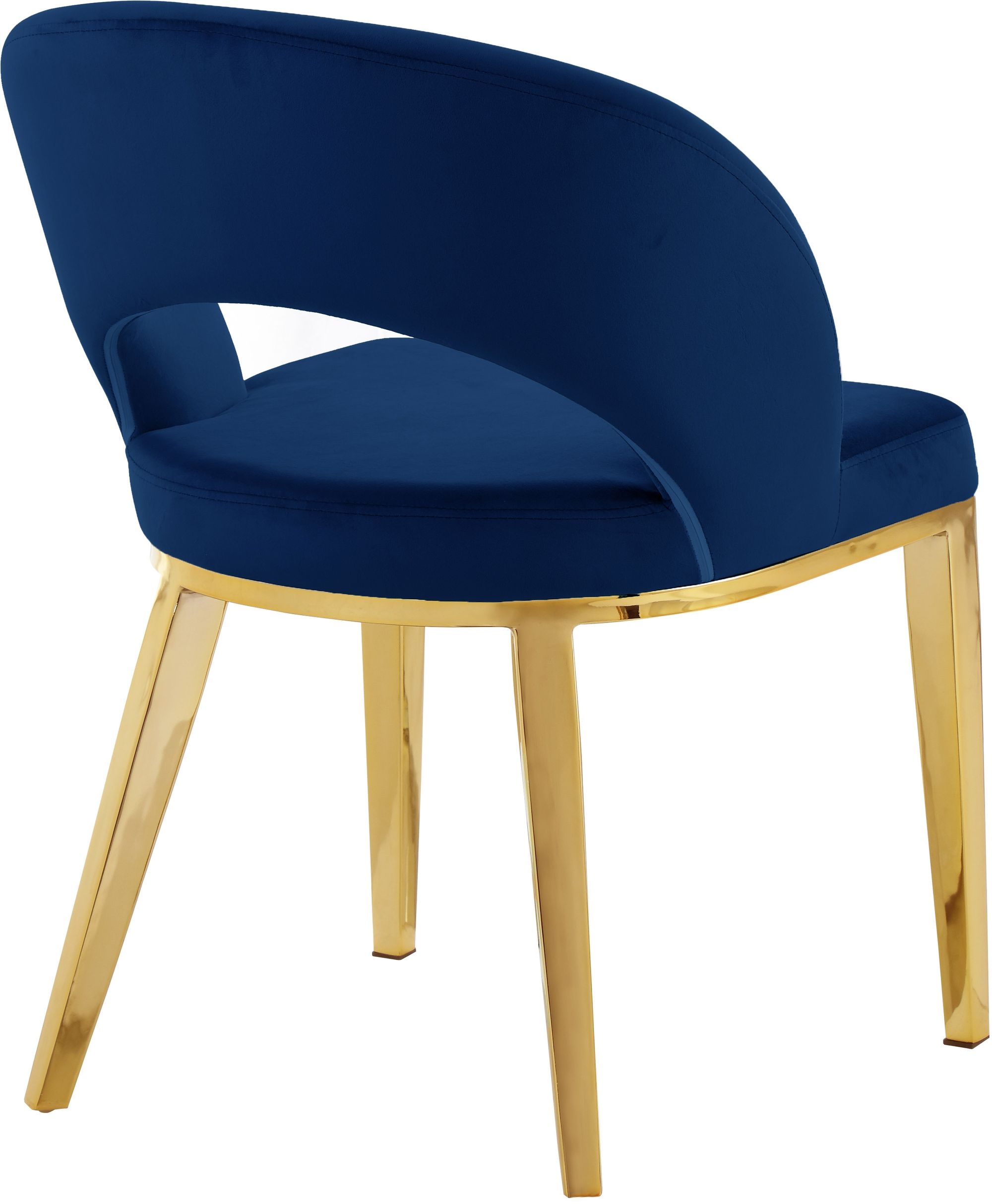 Roberto Velvet Dining Chair with Chrome Iron Legs