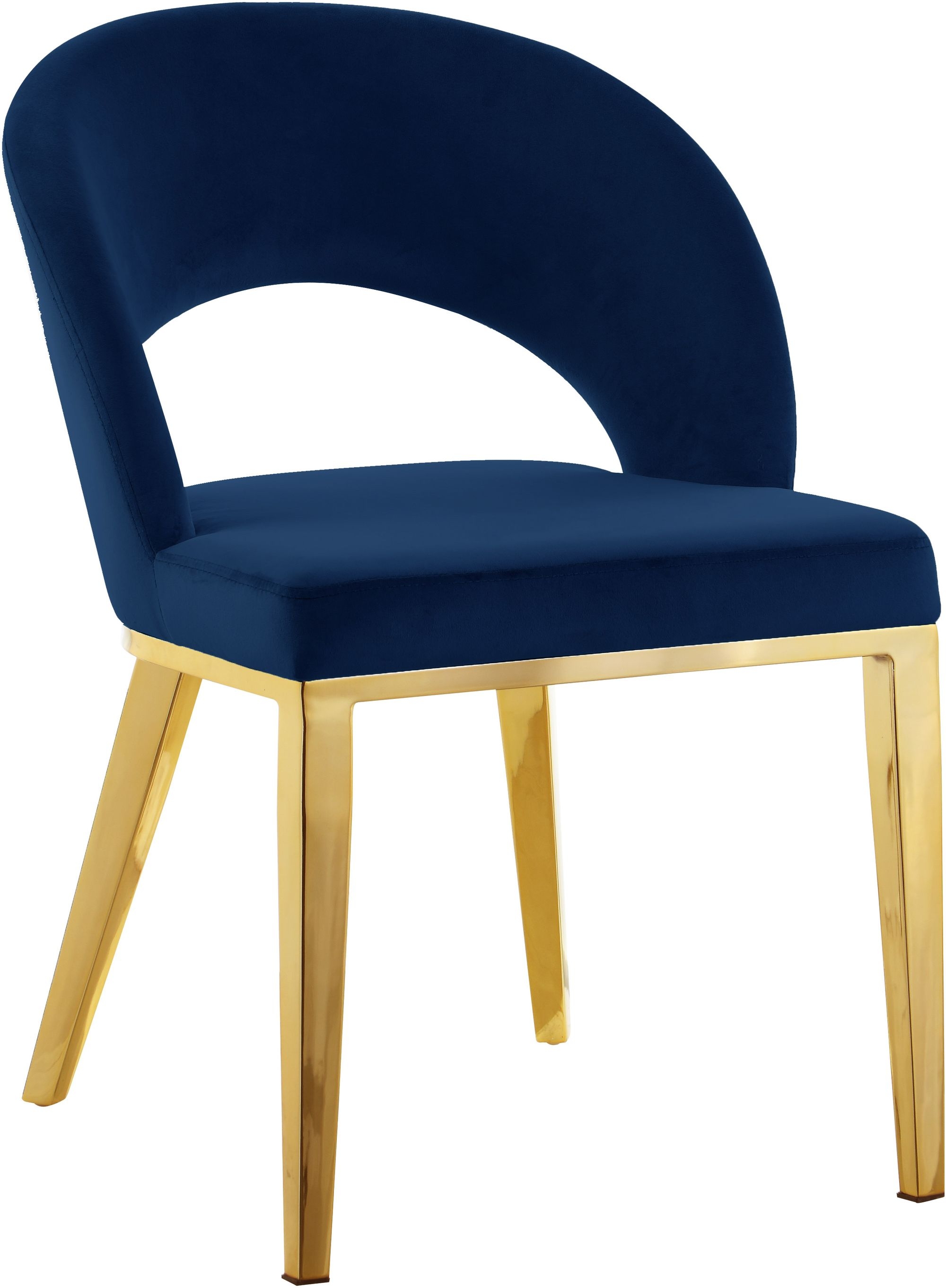 Roberto Velvet Dining Chair with Chrome Iron Legs