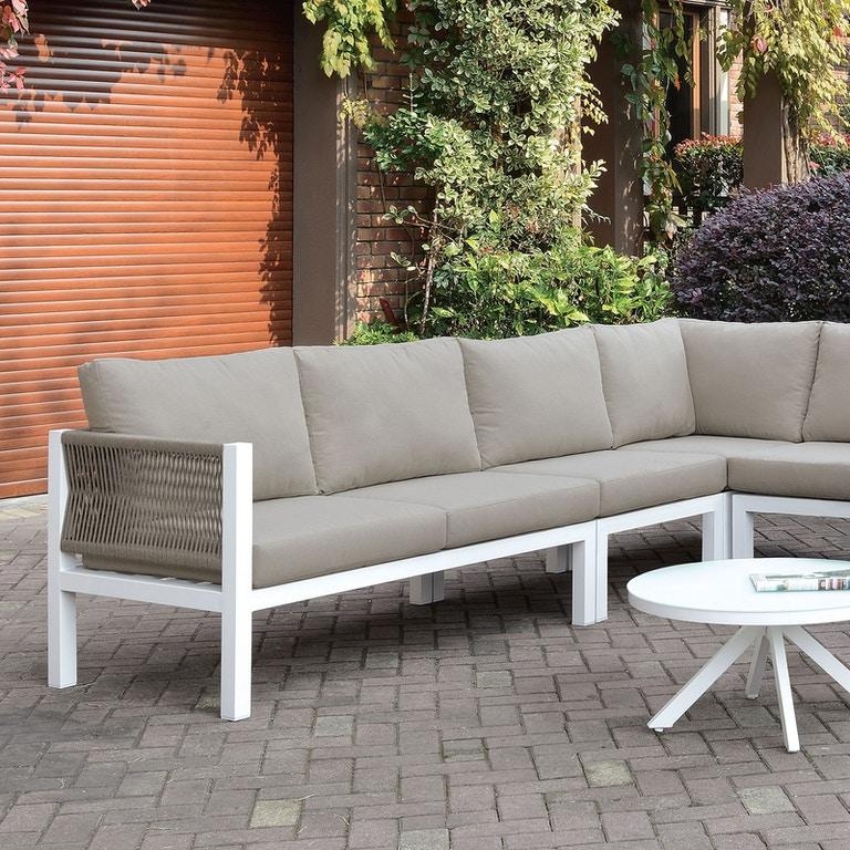 Sasha Aluminum/Polyester/Fabric L-Shaped Patio Sectional
