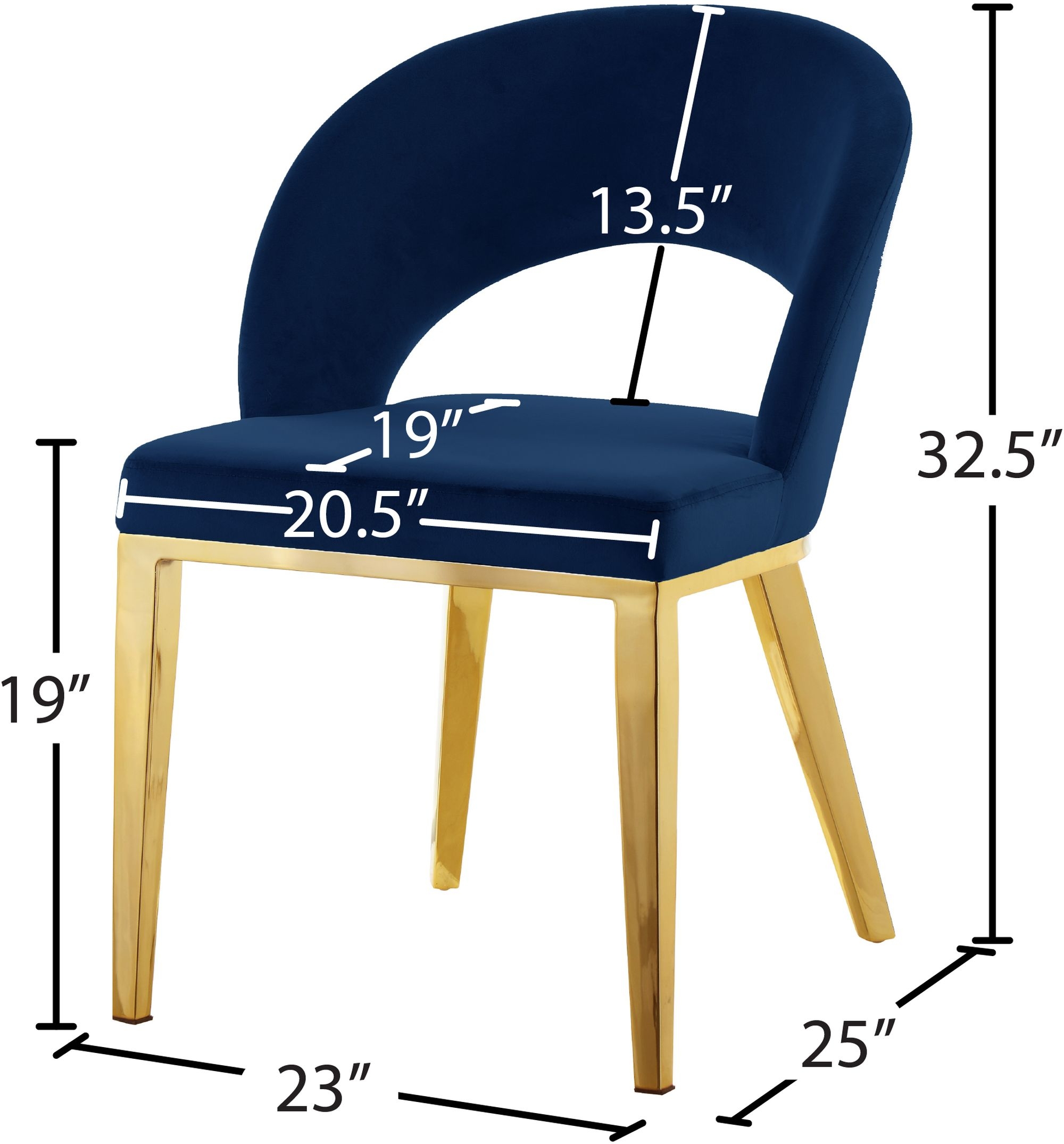 Roberto Velvet Dining Chair with Chrome Iron Legs