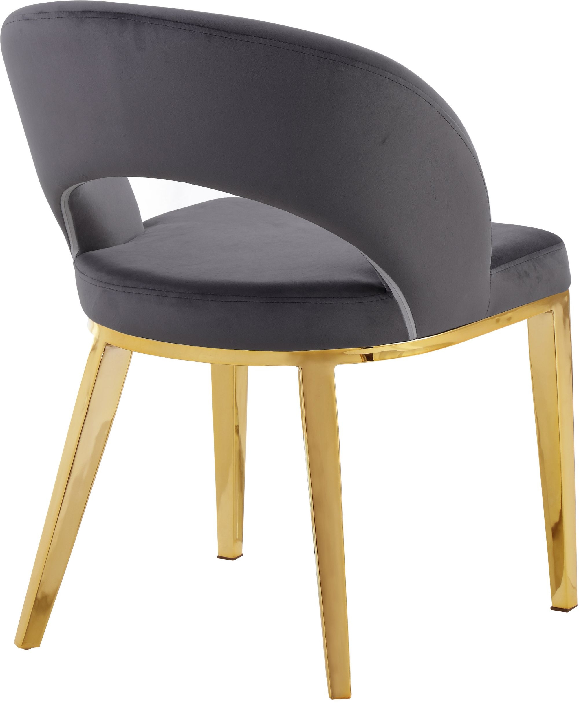 Roberto Velvet Dining Chair with Chrome Iron Legs