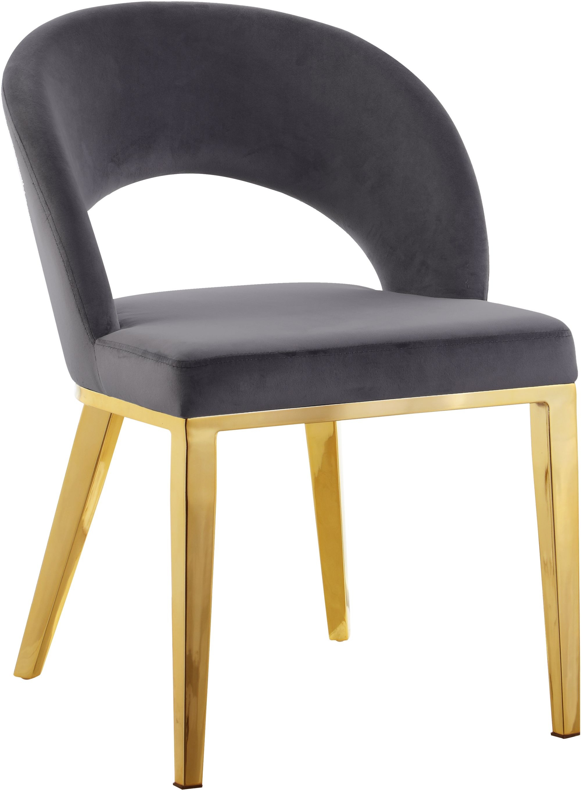 Roberto Velvet Dining Chair with Chrome Iron Legs
