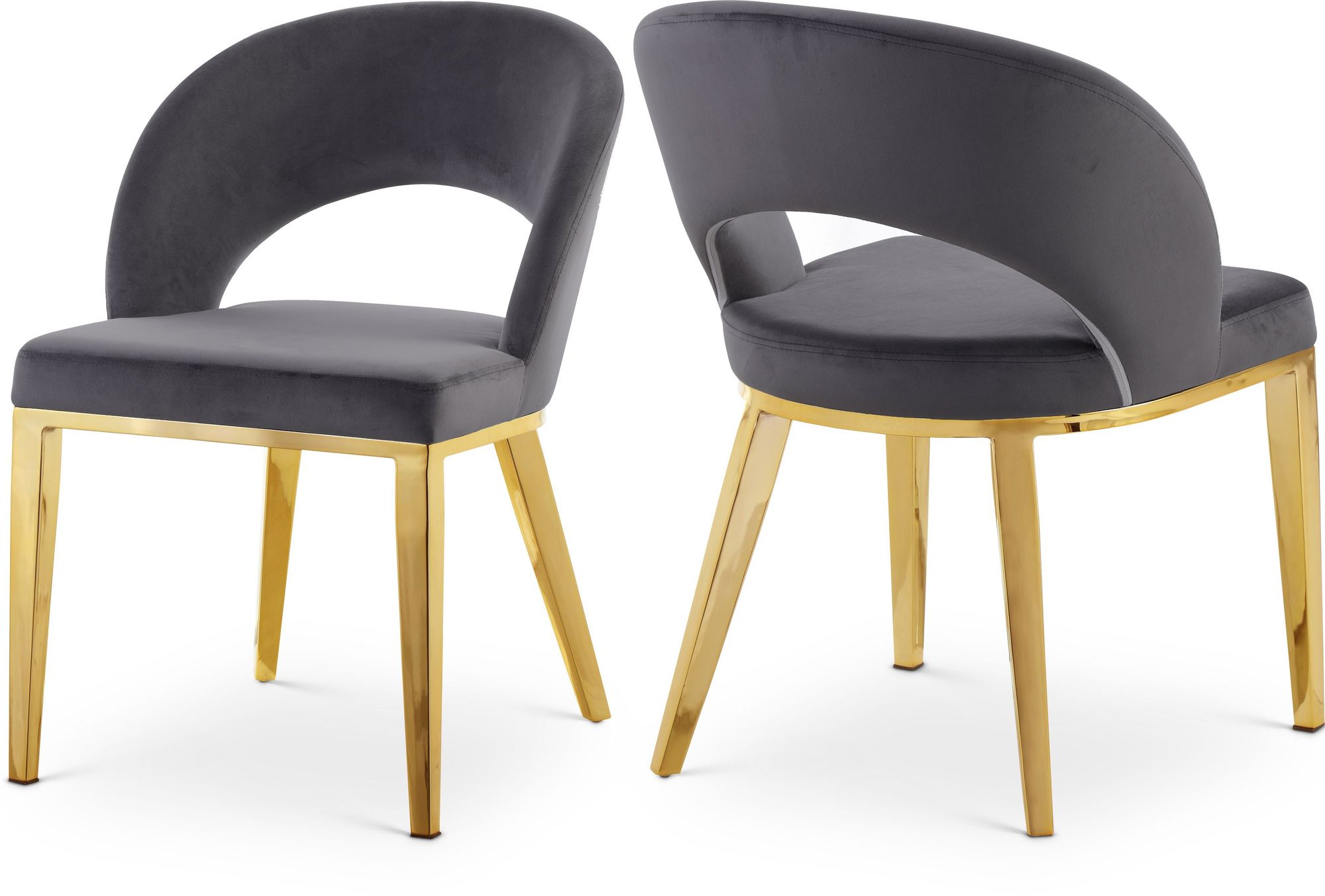 Roberto Velvet Dining Chair with Gold Iron Legs