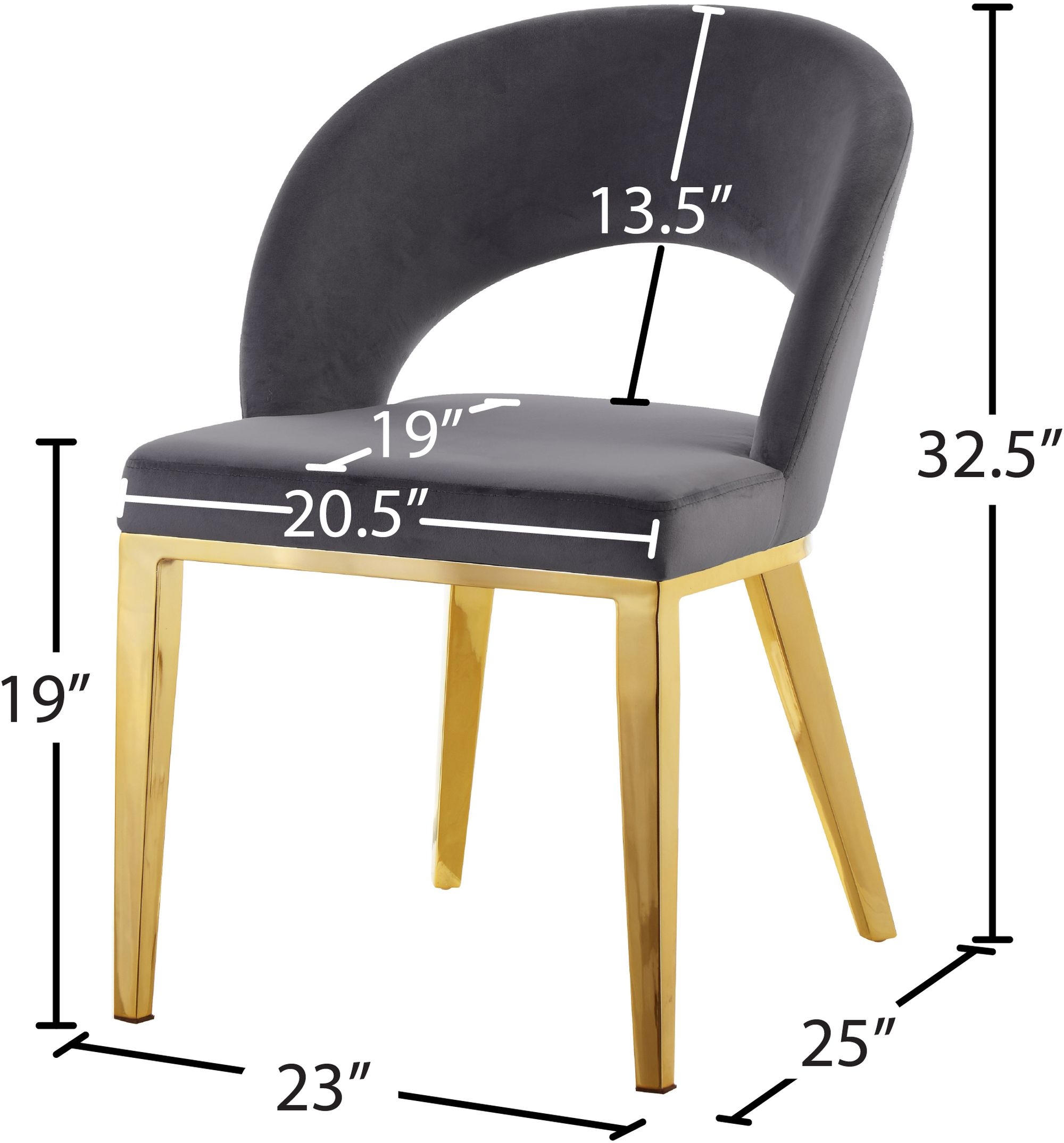 Roberto Velvet Dining Chair with Chrome Iron Legs