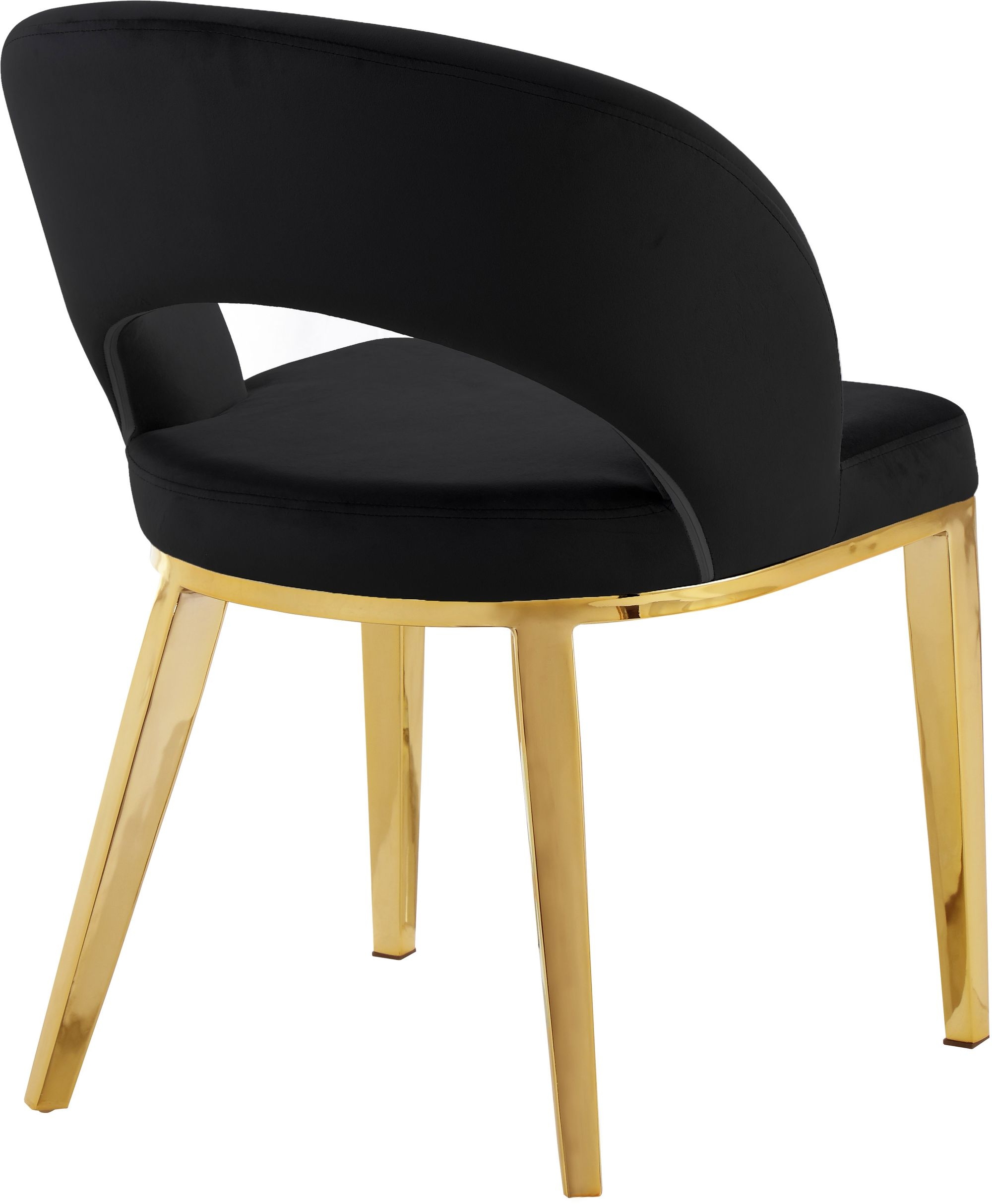 Roberto Velvet Dining Chair with Chrome Iron Legs