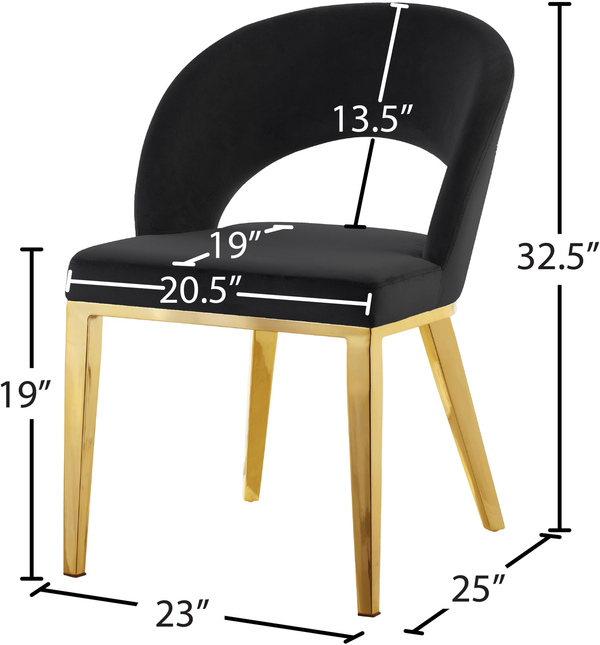 Roberto Velvet Dining Chair with Chrome Iron Legs