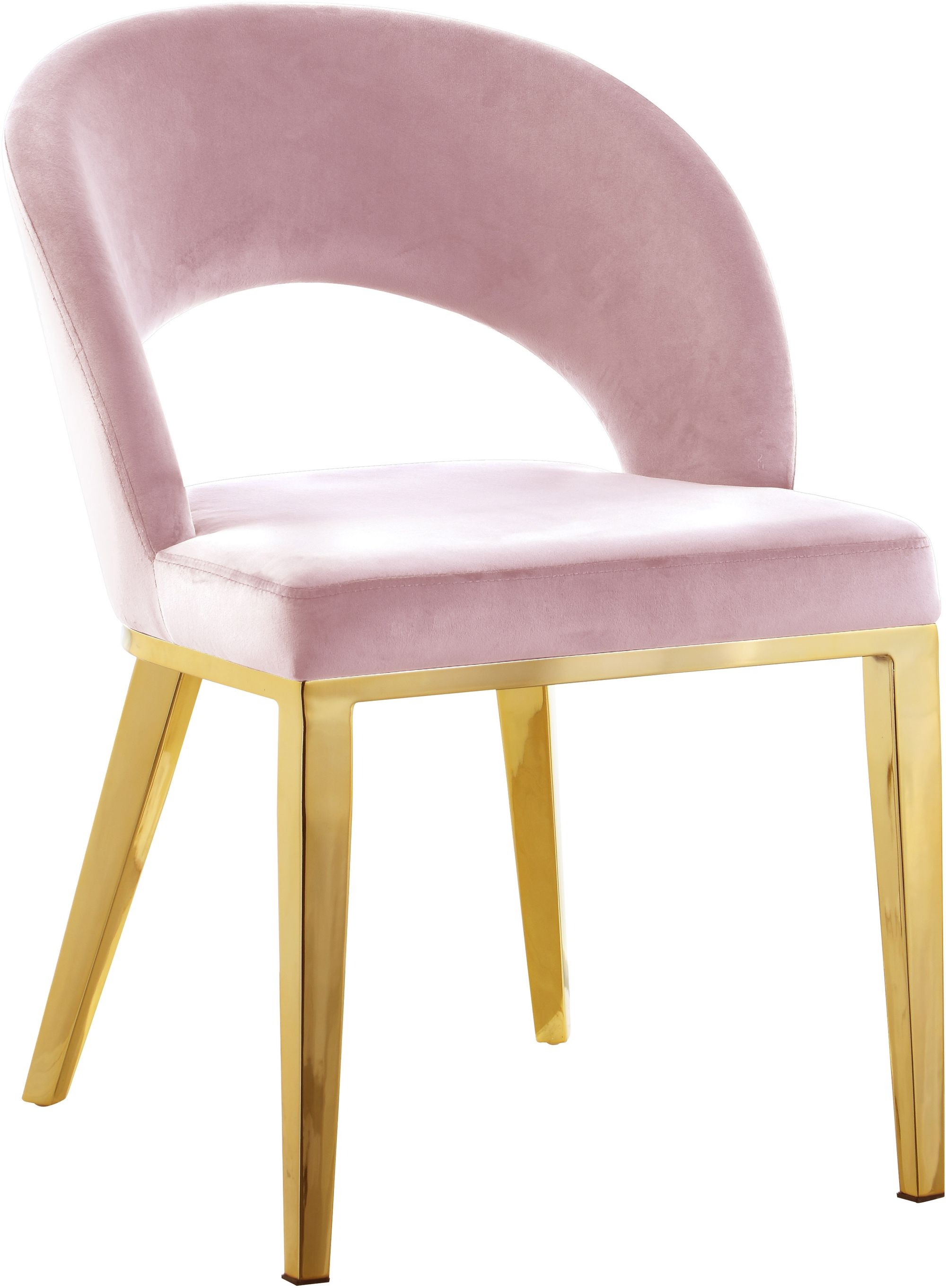 Roberto Velvet Dining Chair with Chrome Iron Legs