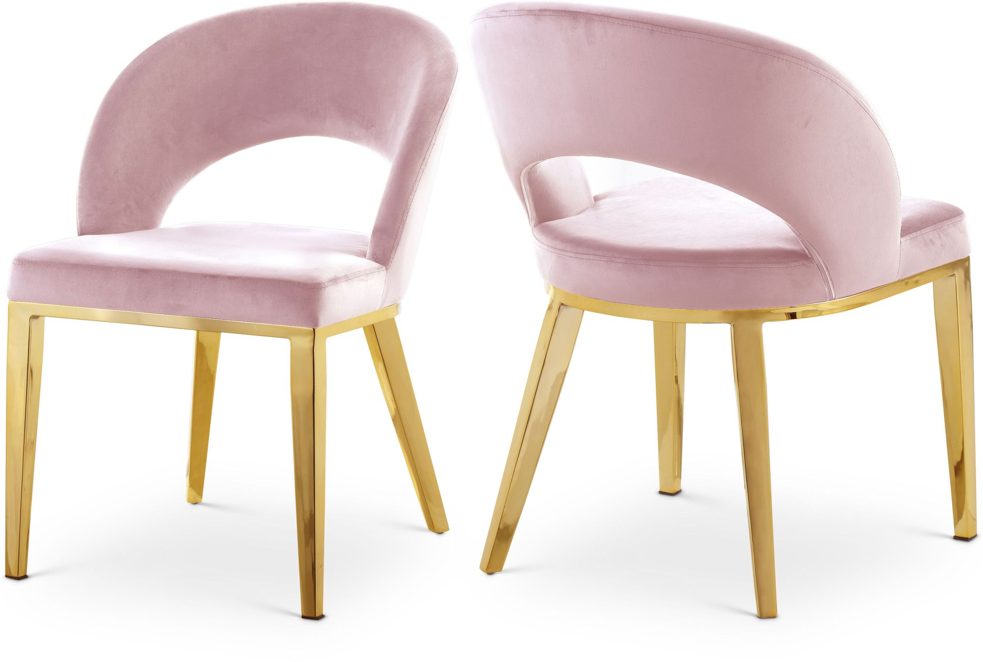 Roberto Velvet Dining Chair with Gold Iron Legs