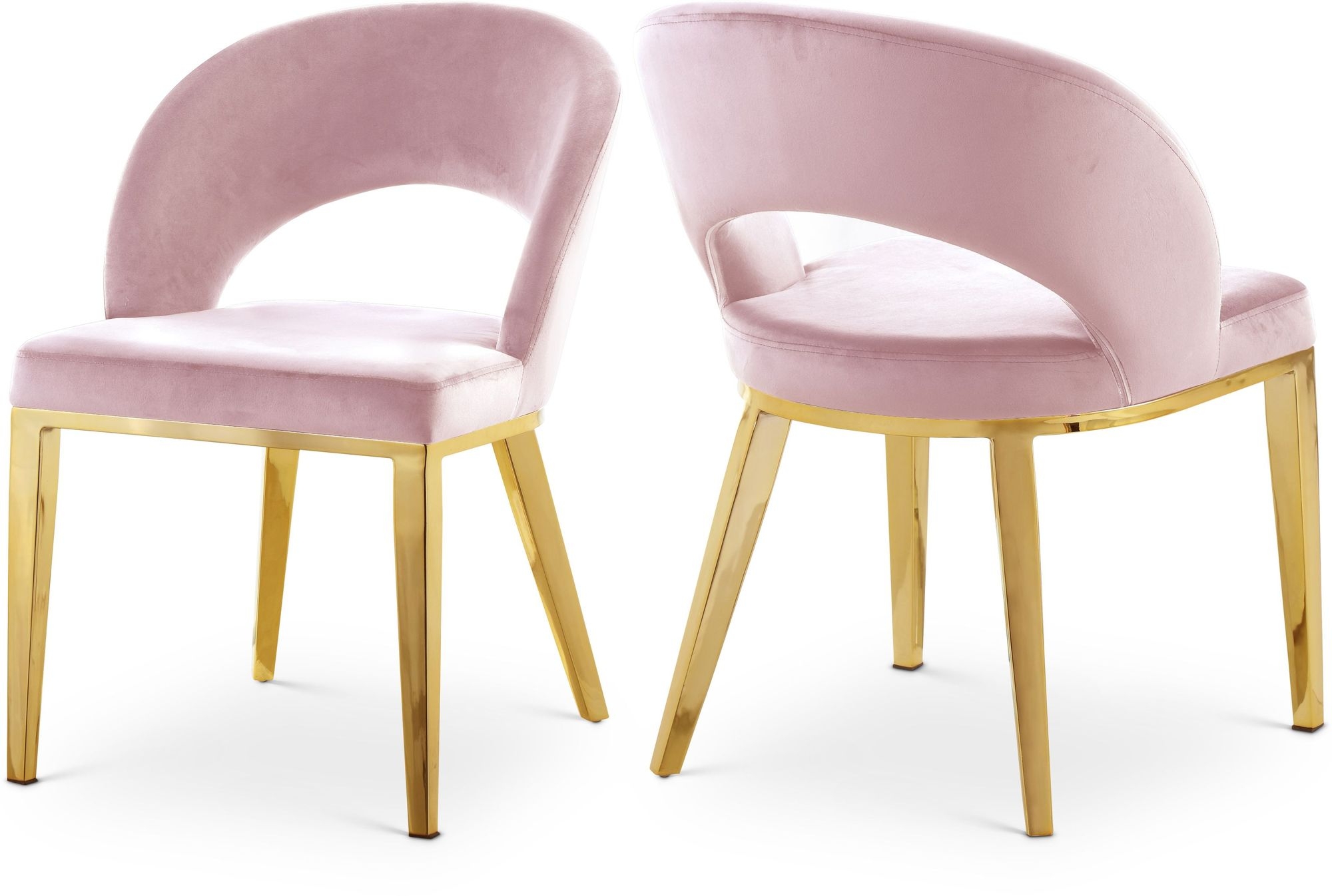 Roberto Velvet Dining Chair with Chrome Iron Legs