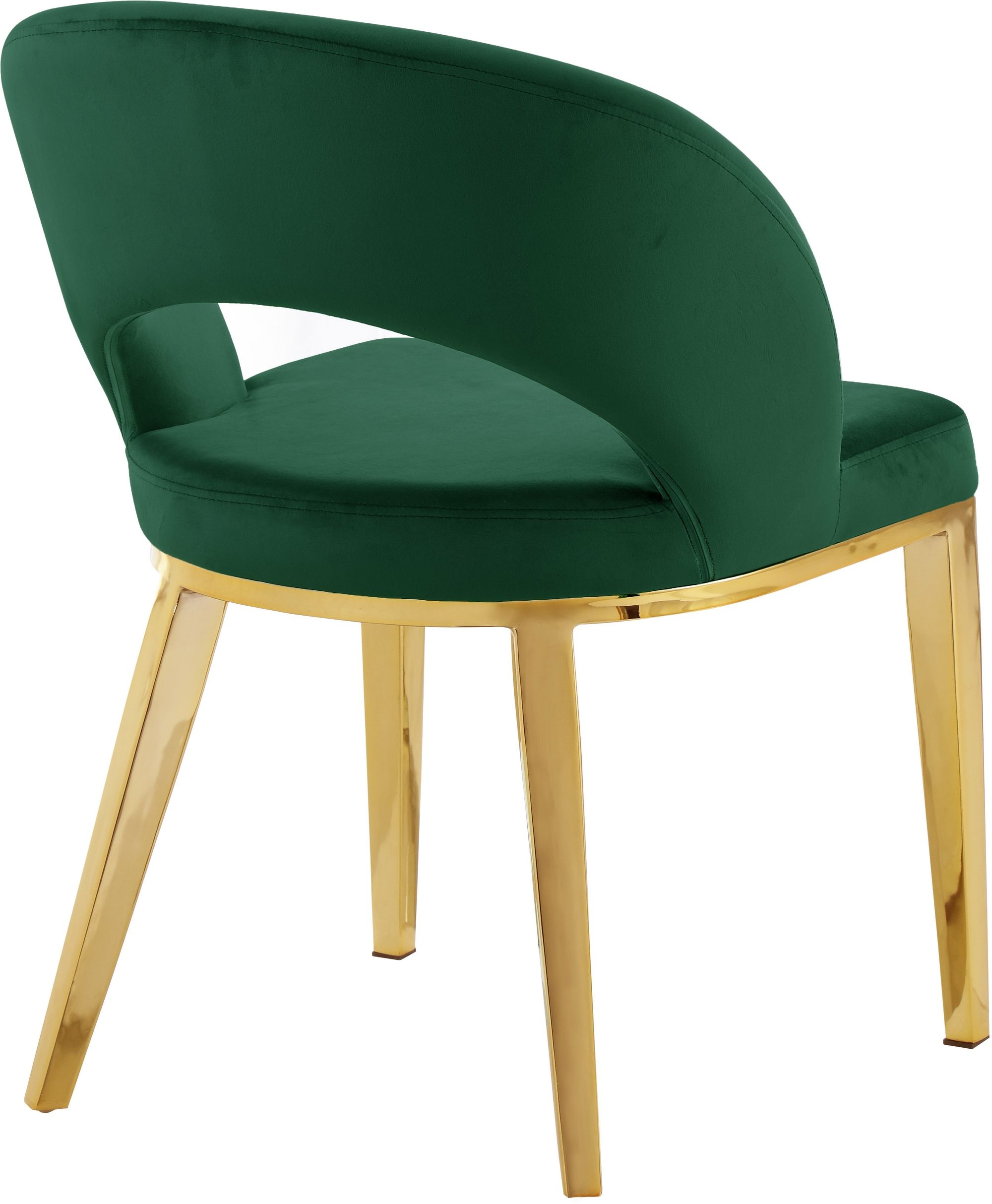 Roberto Velvet Dining Chair with Chrome Iron Legs