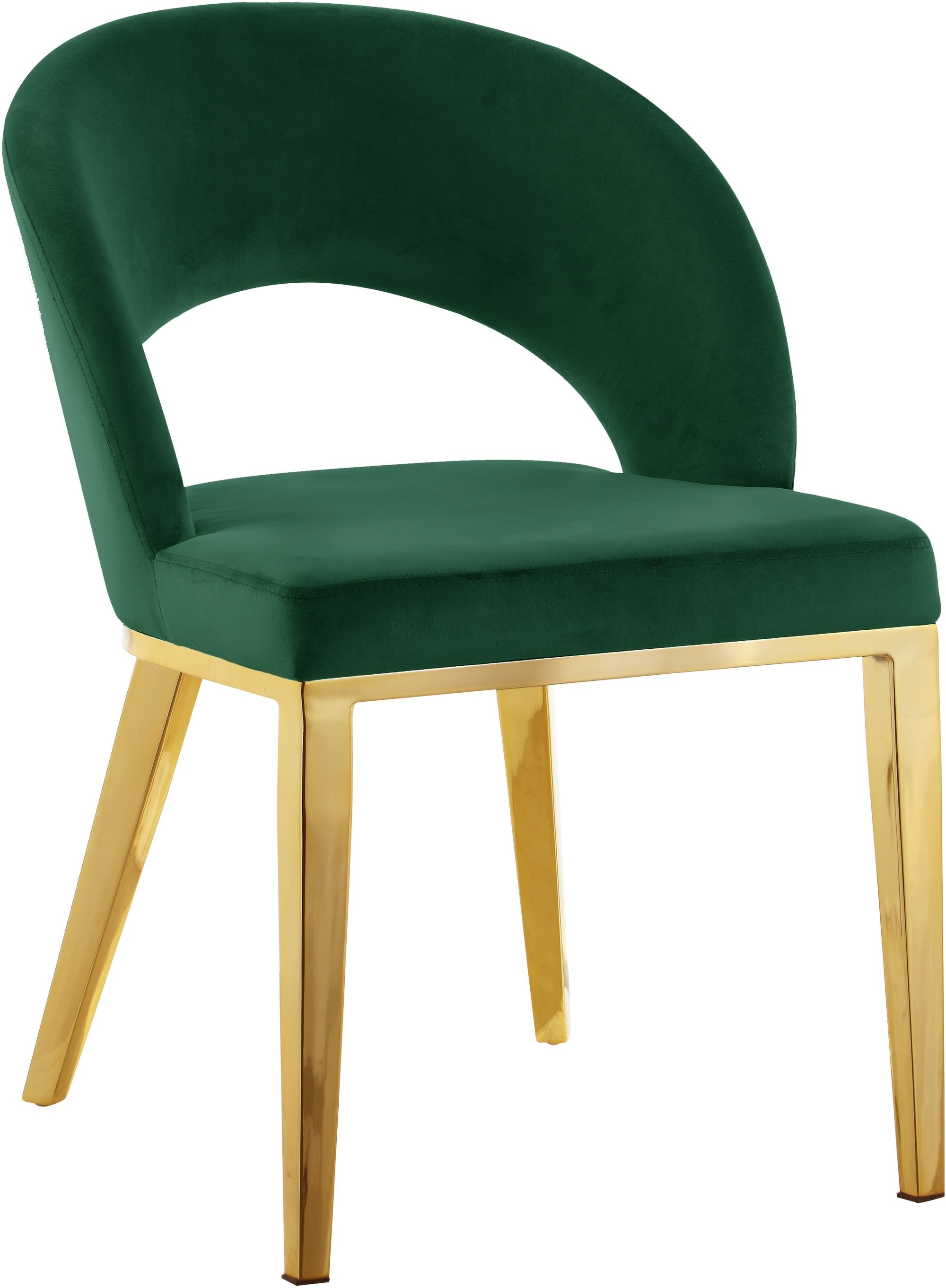 Roberto Velvet Dining Chair with Chrome Iron Legs