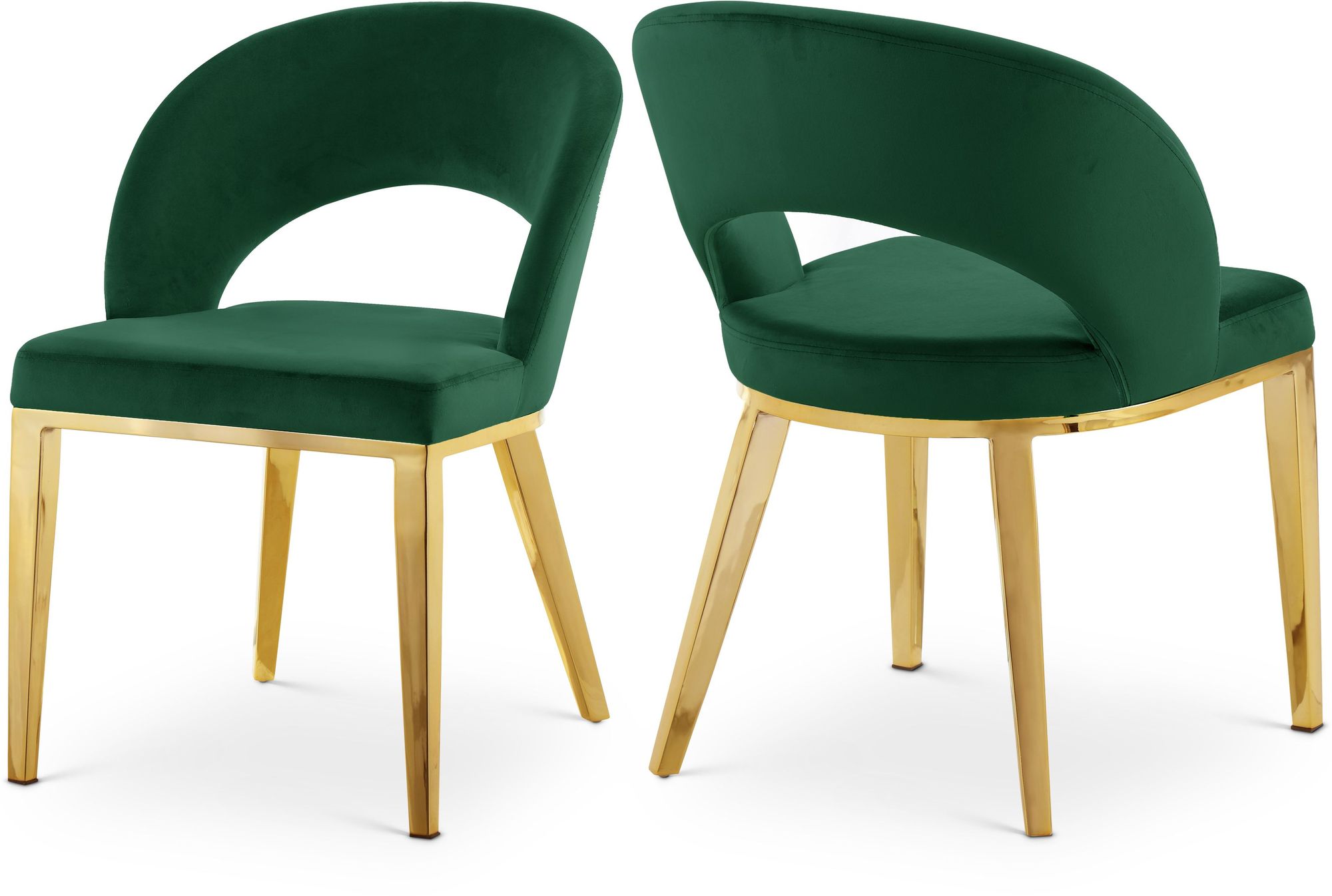 Roberto Velvet Dining Chair with Gold Iron Legs