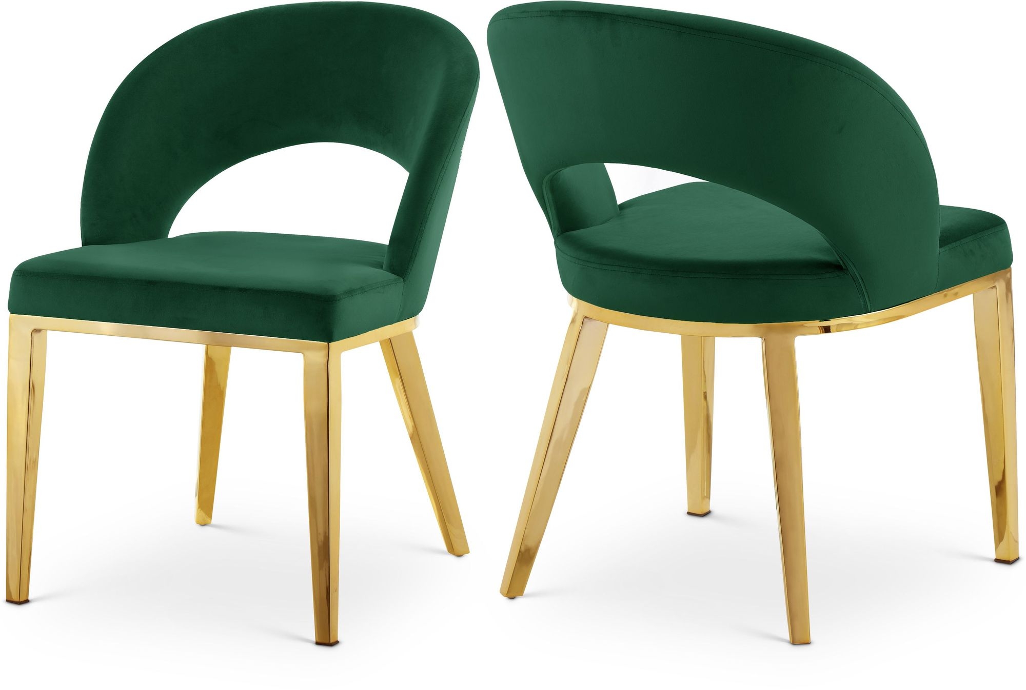 Roberto Velvet Dining Chair with Chrome Iron Legs
