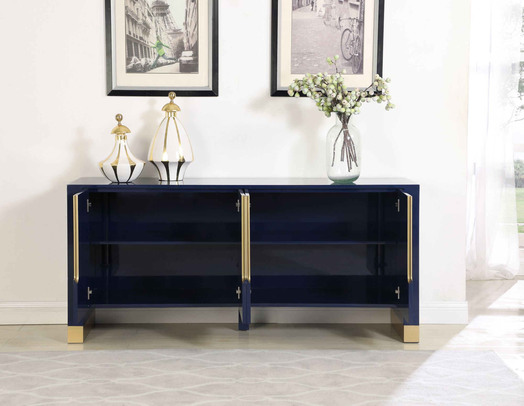 Florence 4-Door Sideboard with Gold Finished Base