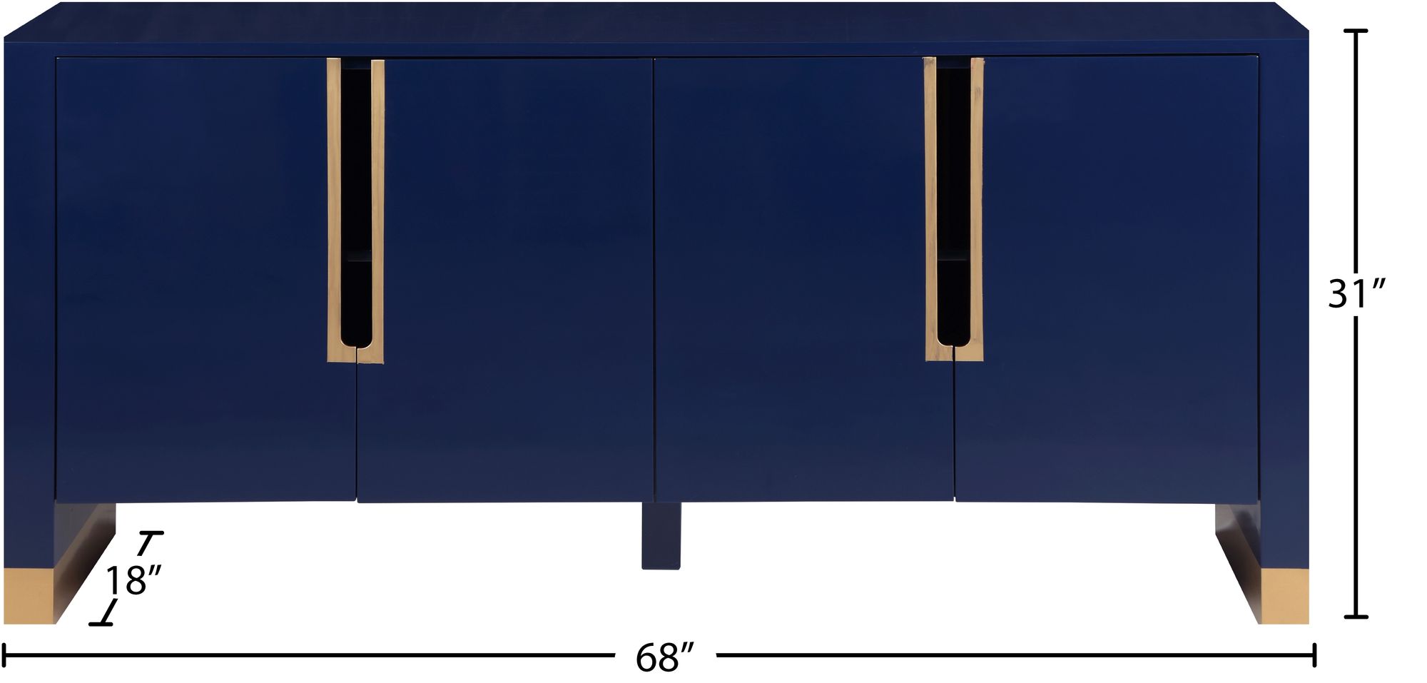 Florence 4-Door Sideboard with Gold Finished Base