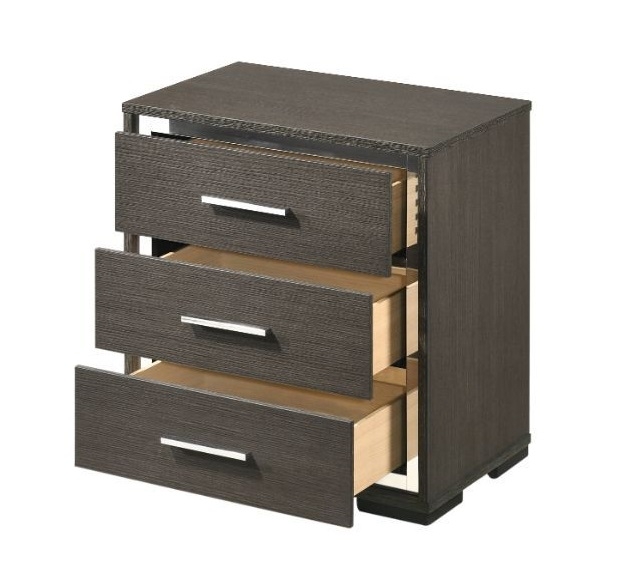 Escher Wood Nightstand w/3 Drawers