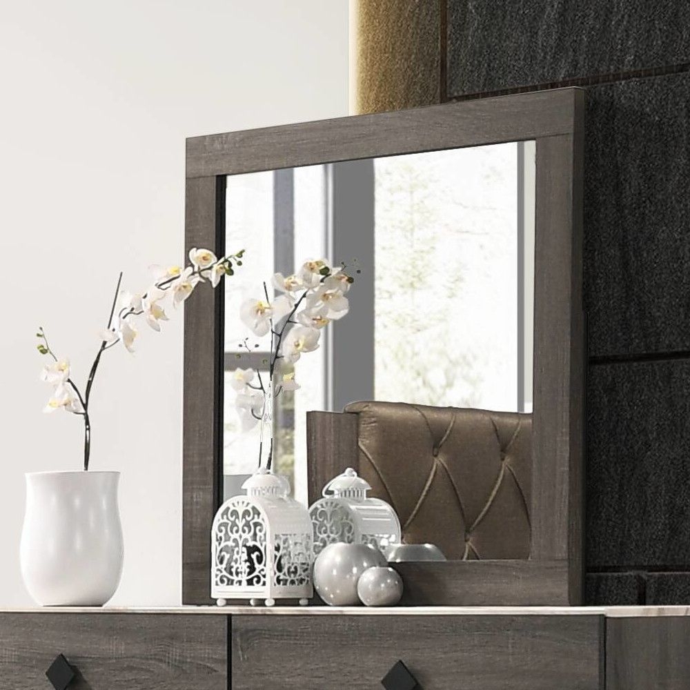 Avantika Wood Square Mirror