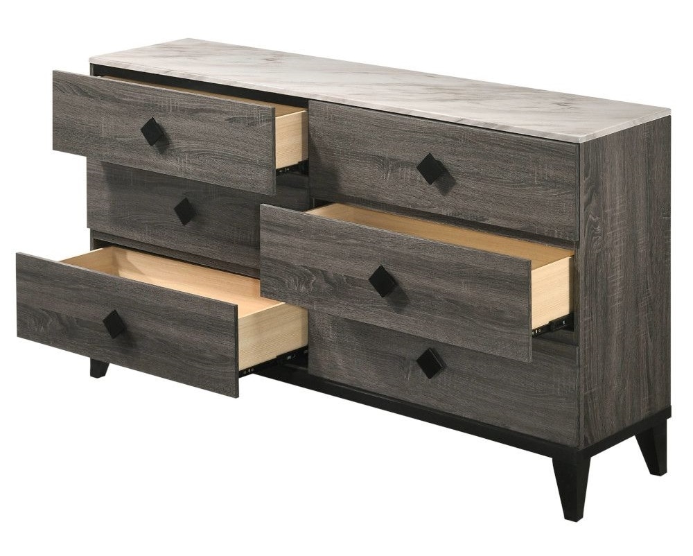 Avantika Fabric/Wood Panel Bedroom Set