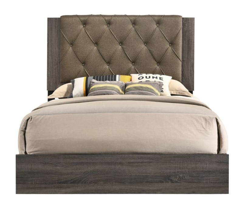 Avantika Fabric/Wood Panel Bed, Queen Size