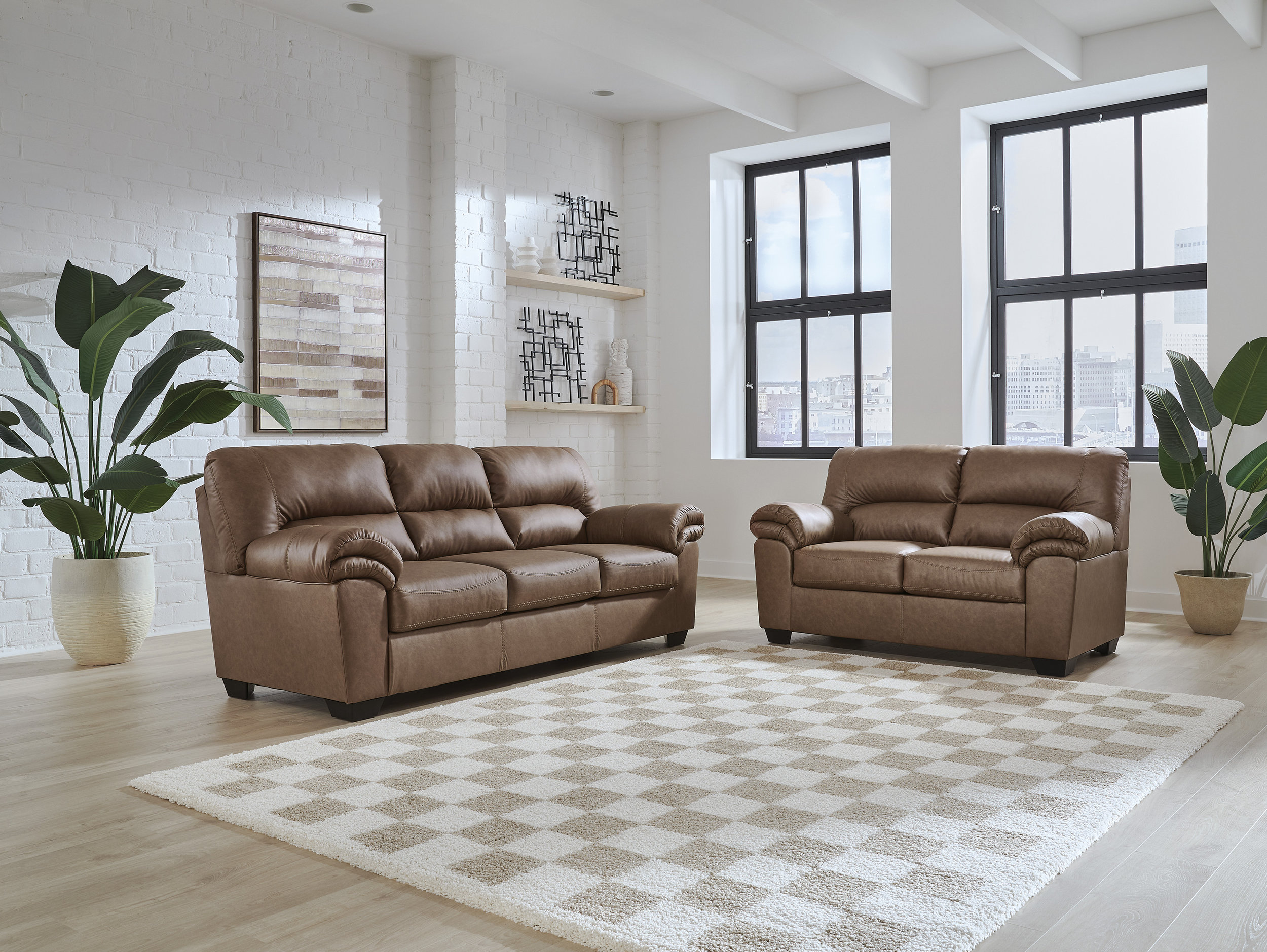 WillowBend Faux Leather Living Room Set