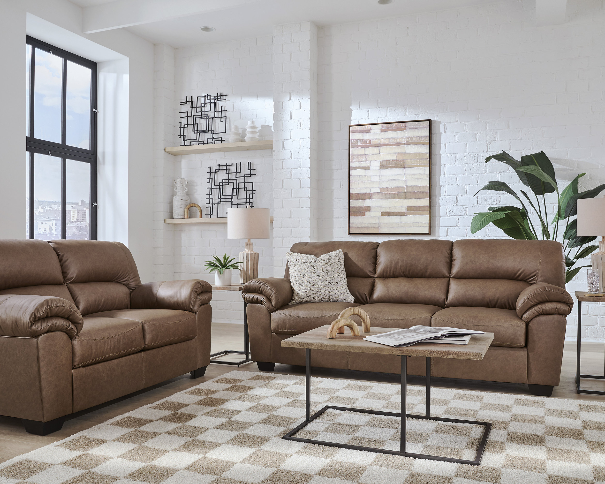 WillowBend Faux Leather Living Room Set