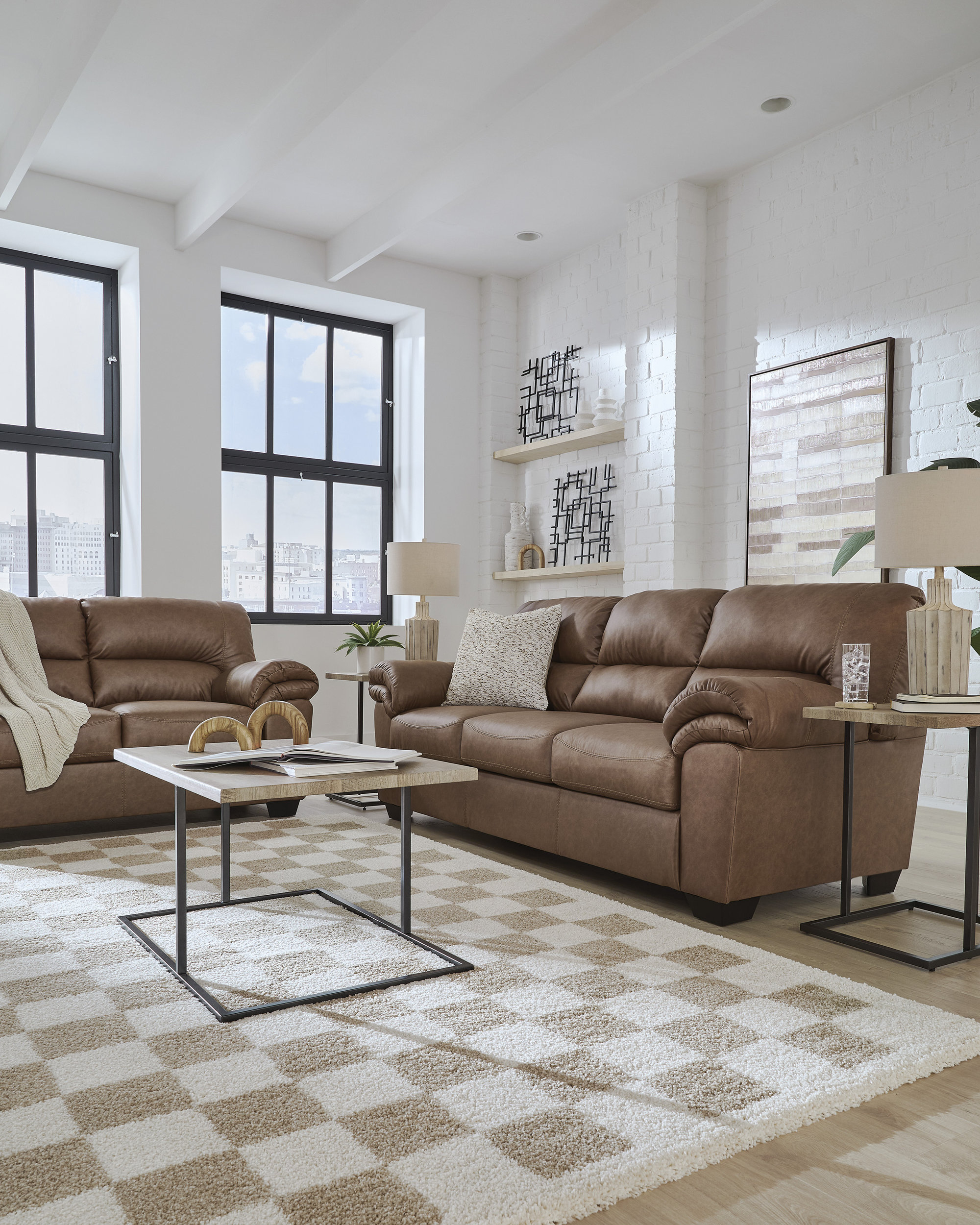 WillowBend Faux Leather Living Room Set