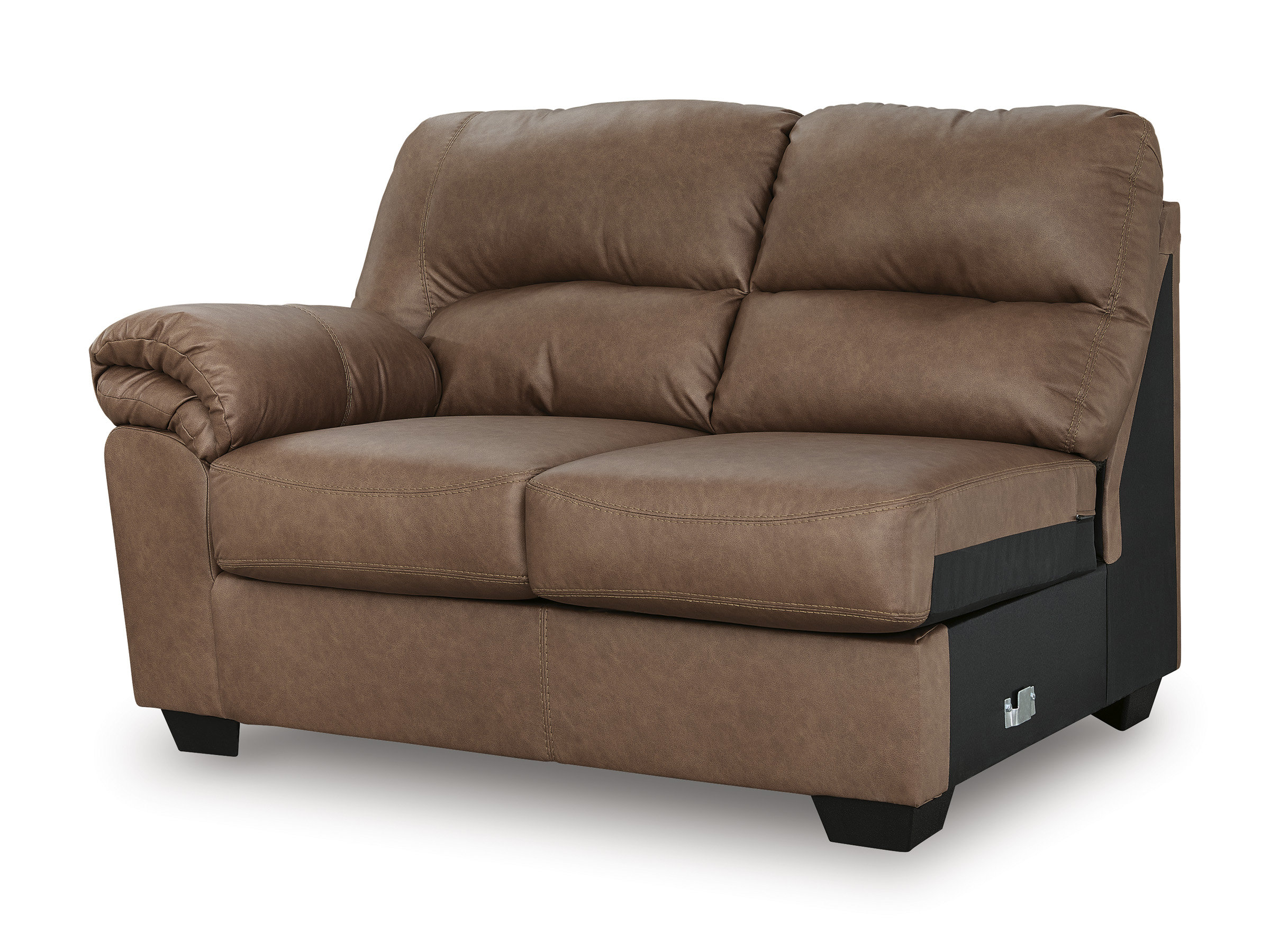 WillowBend L-Shaped Faux Leather 3-Piece Sectional with LAF Loveseat