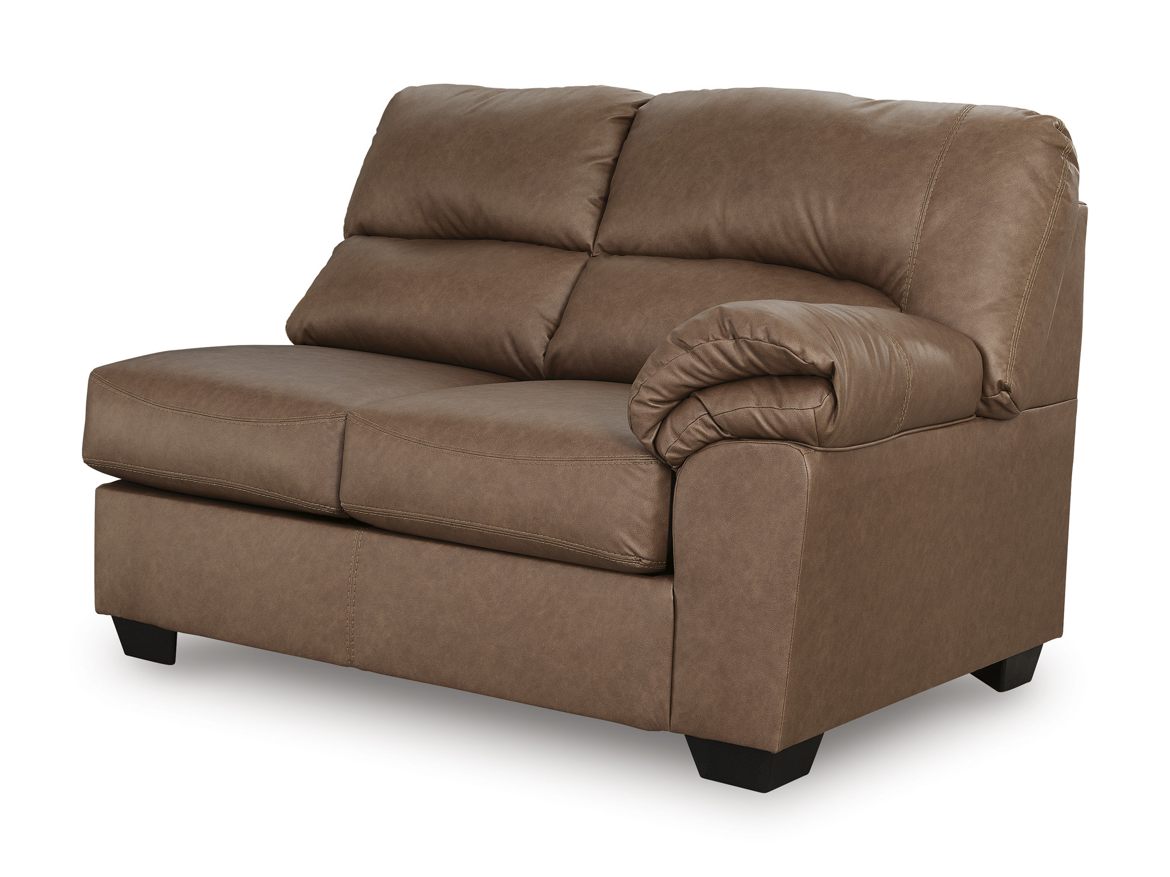 WillowBend L-Shaped Faux Leather 3-Piece Sectional with RAF Loveseat