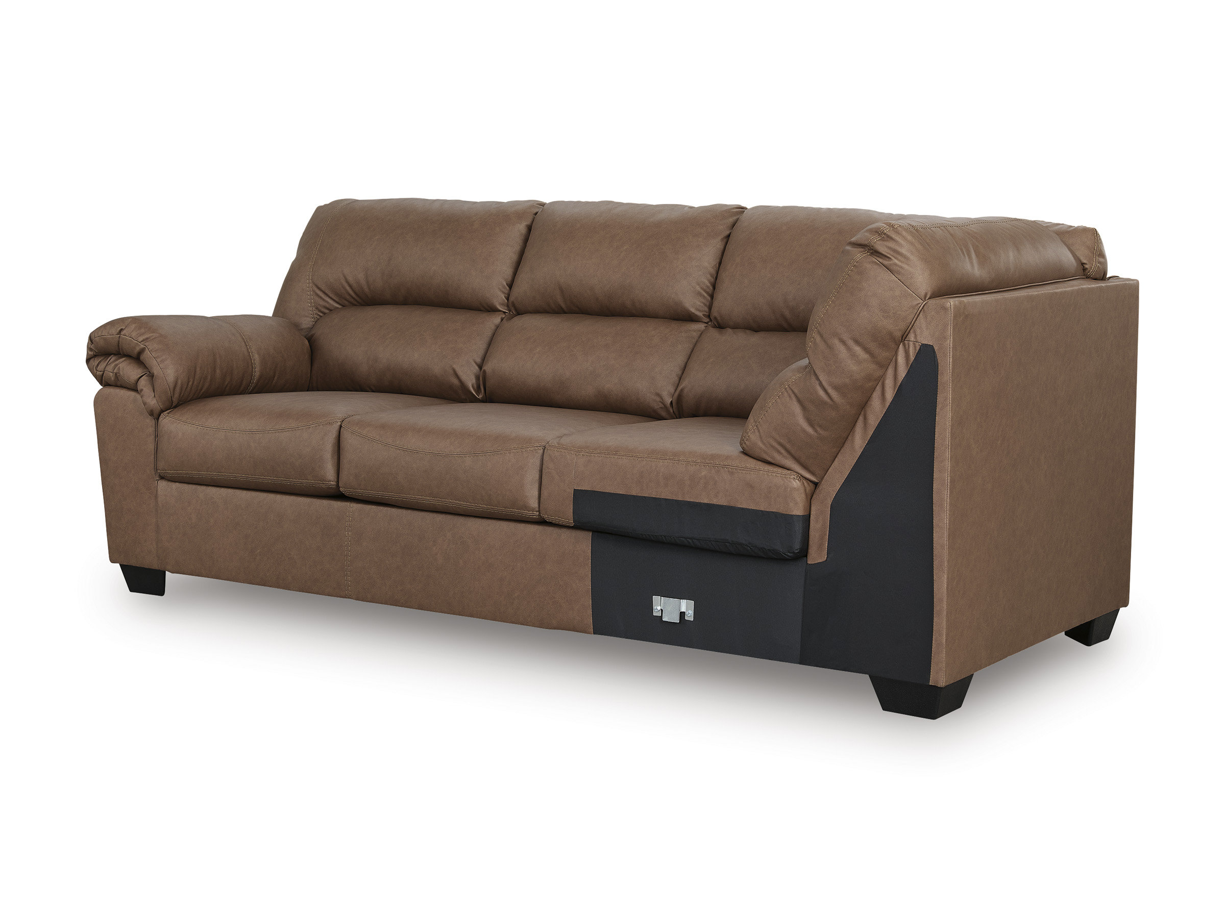 WillowBend L-Shaped Faux Leather 3-Piece Sectional with RAF Loveseat