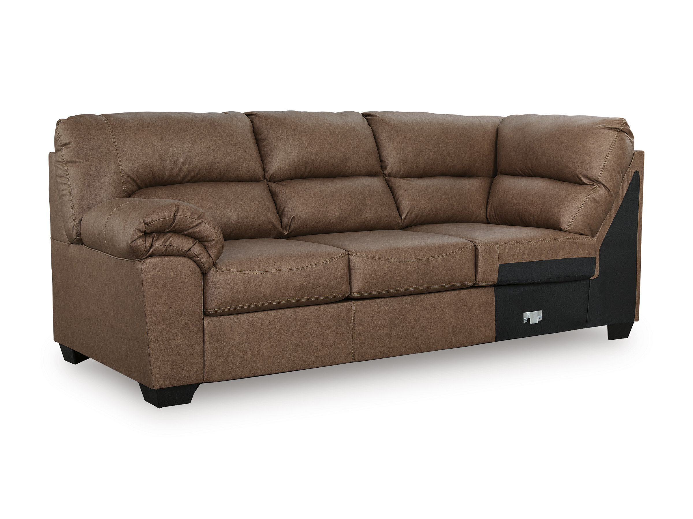WillowBend L-Shaped Faux Leather 3-Piece Sectional with RAF Loveseat