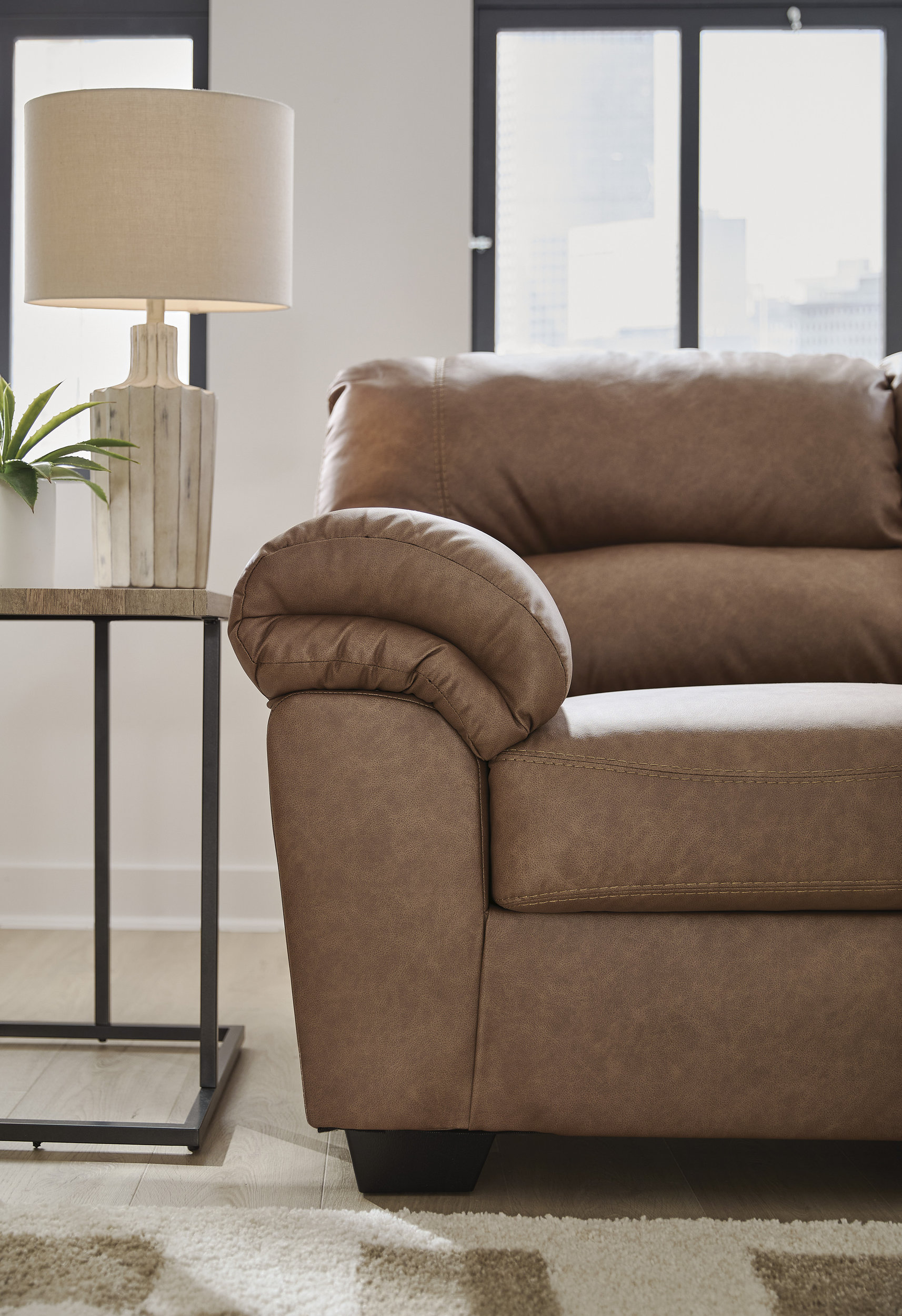 WillowBend L-Shaped Faux Leather 2-Piece Sectional with LAF Loveseat