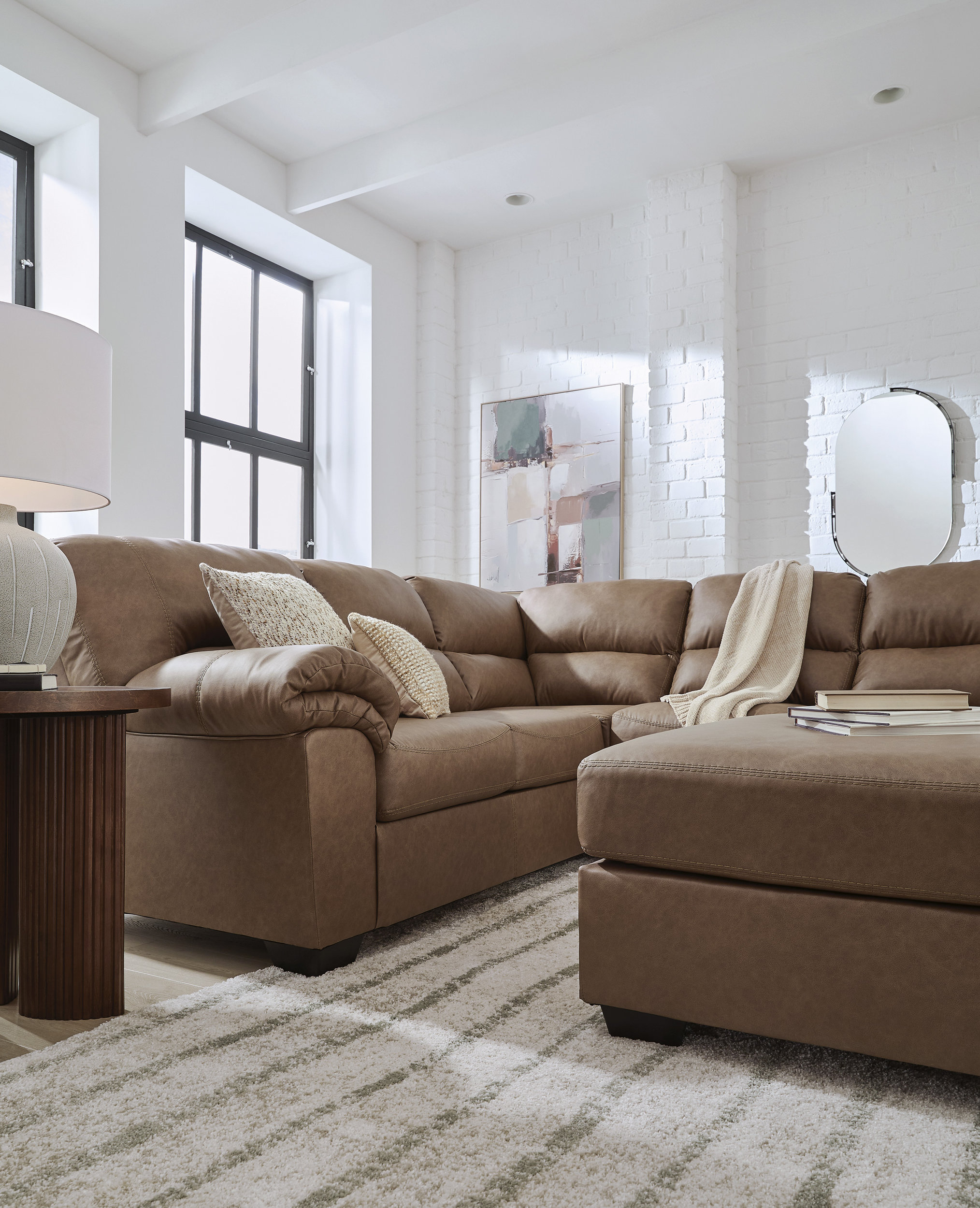 WillowBend L-Shaped Faux Leather 2-Piece Sectional with LAF Loveseat