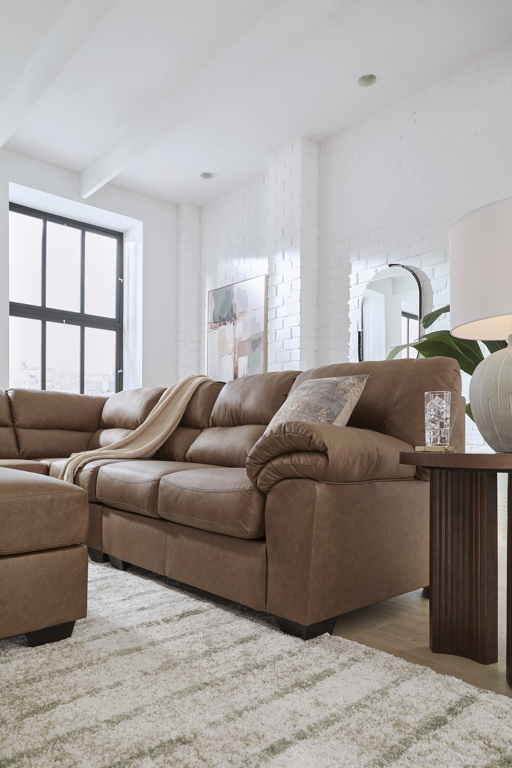 WillowBend L-Shaped Faux Leather 2-Piece Sectional with RAF Loveseat