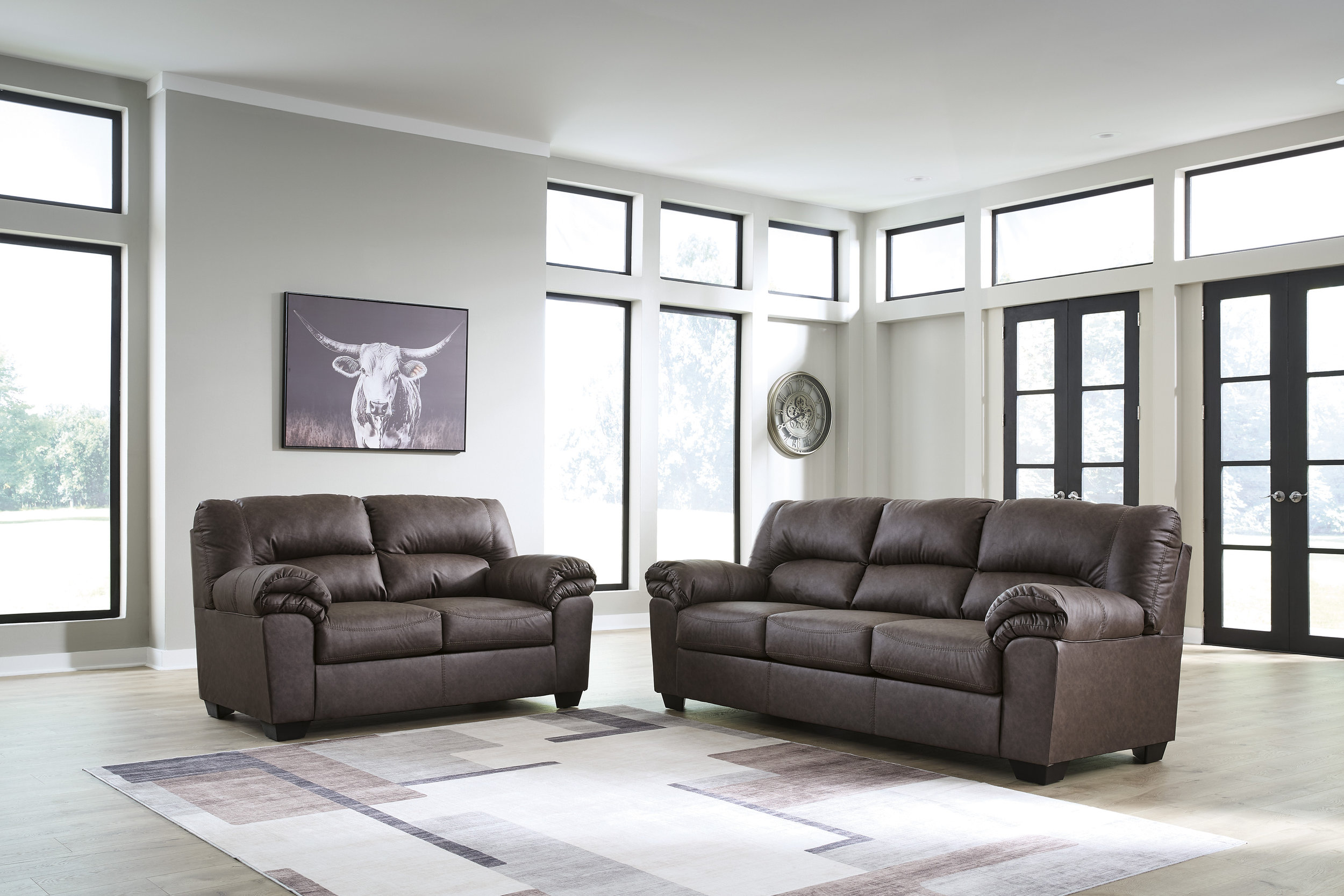 WillowBend Faux Leather Living Room Set