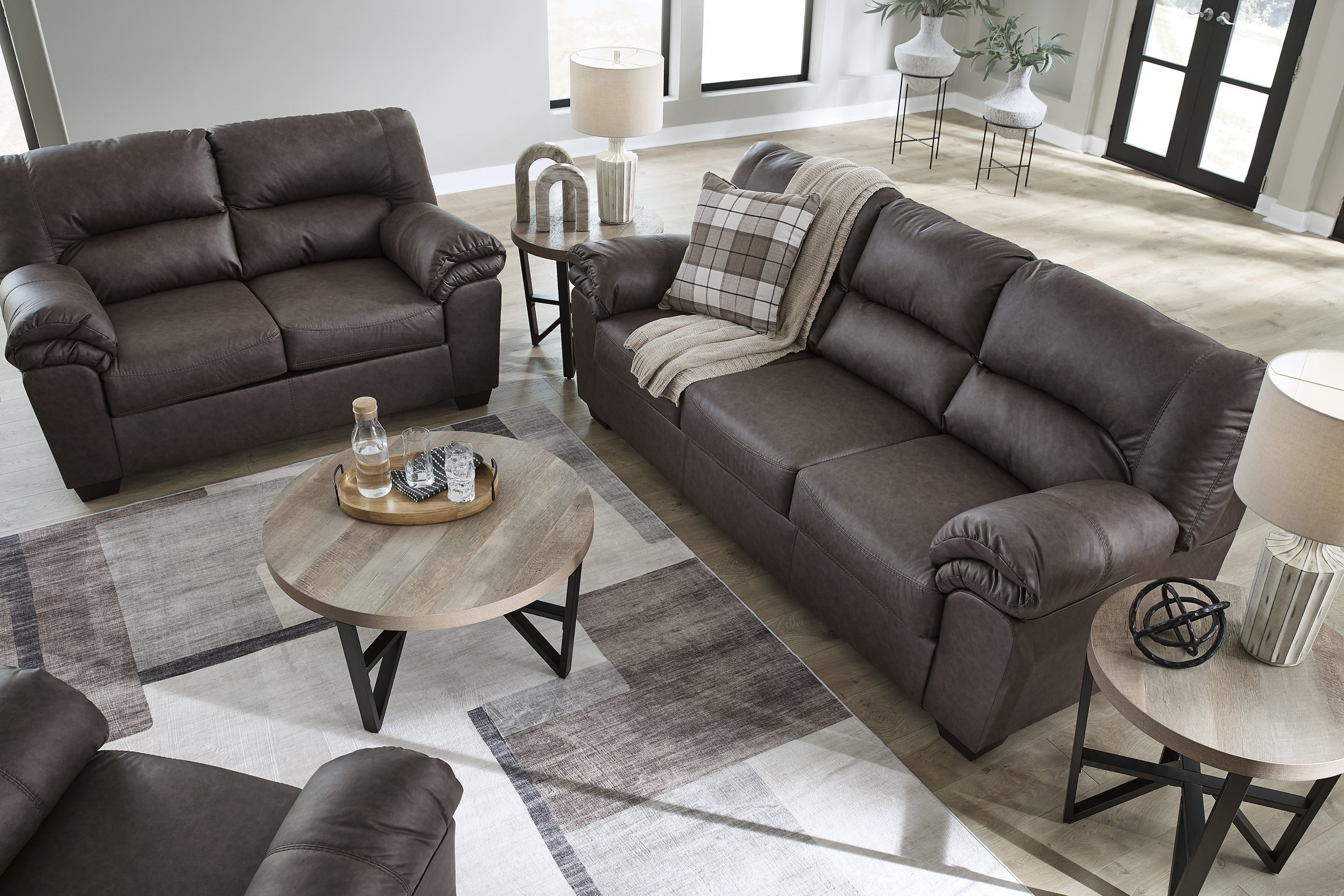 WillowBend Faux Leather Living Room Set