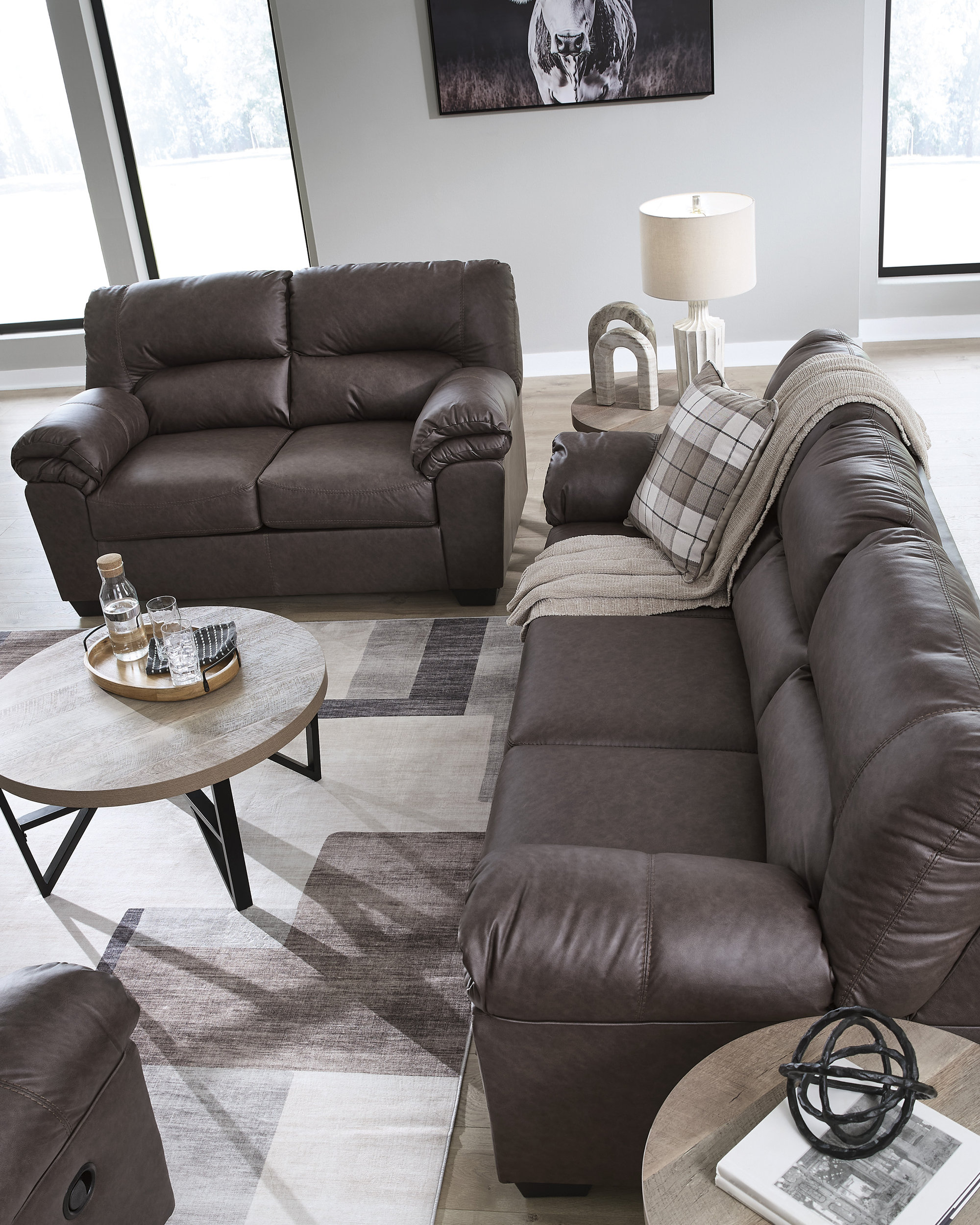 WillowBend Faux Leather Living Room Set