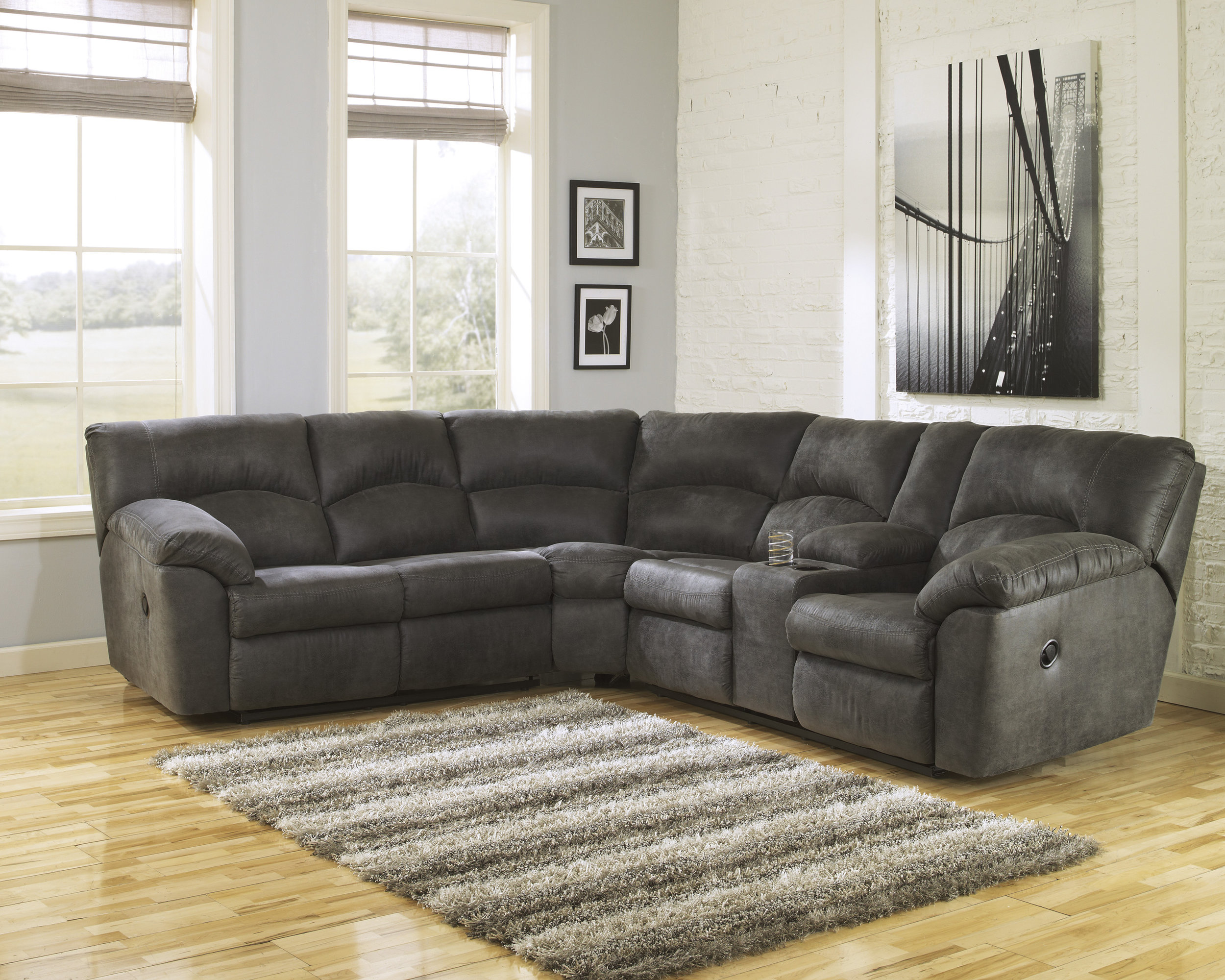 TAMBO PEWTER RECLINING SECTIONAL