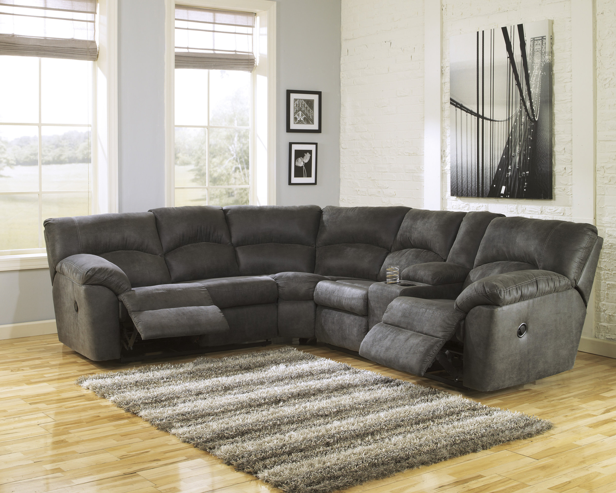 TAMBO PEWTER RECLINING SECTIONAL