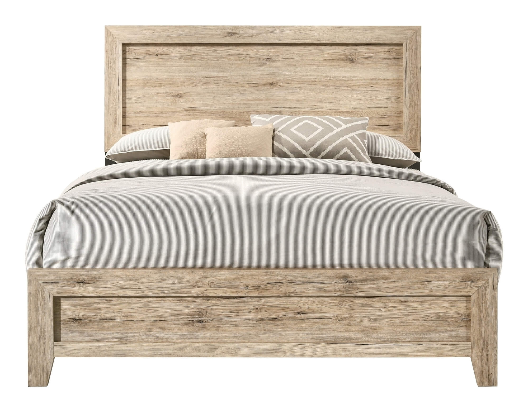 CA king grey padded storage bedframe