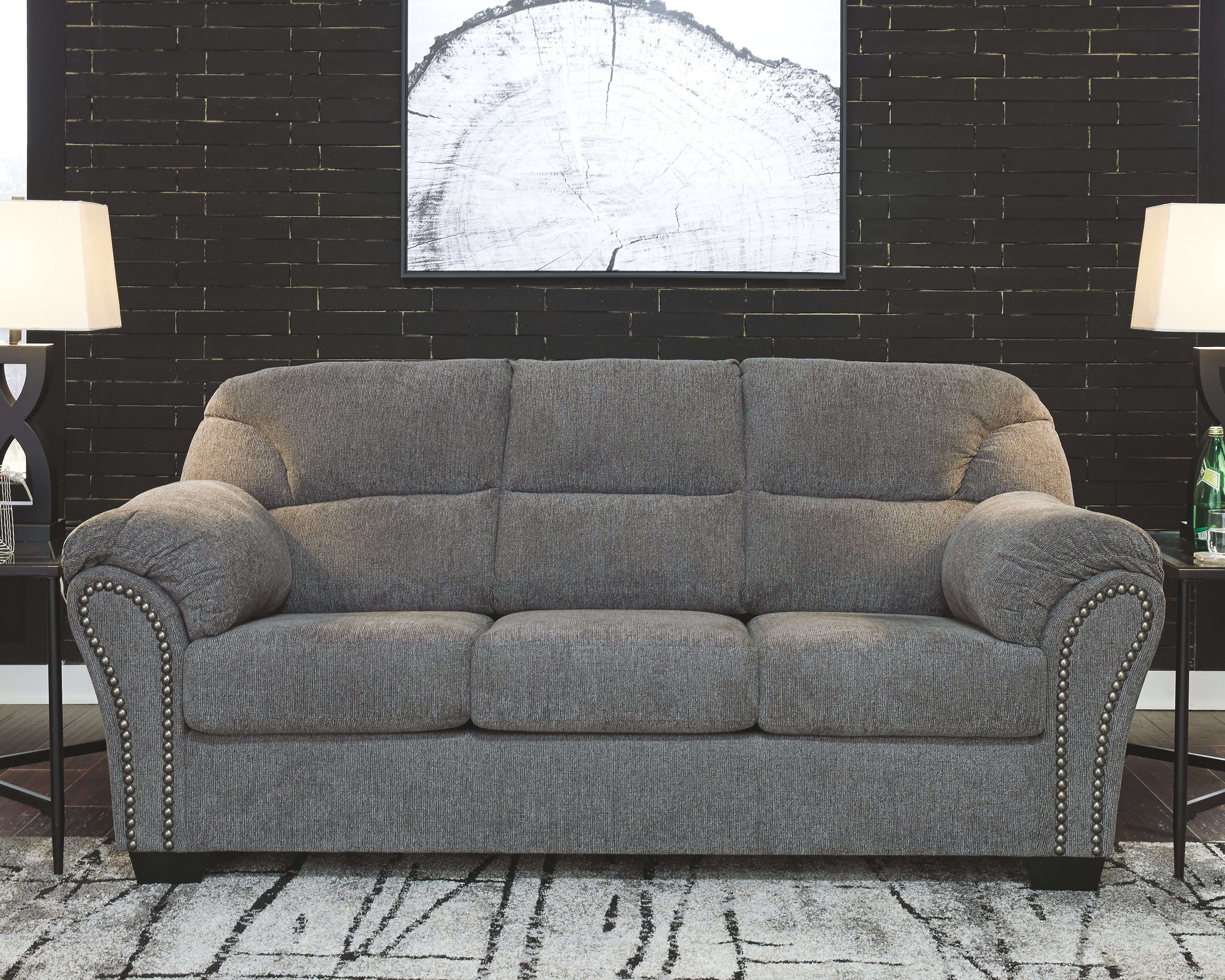 Ashley Furniture Allmaxx Fabric Pewter Sofa