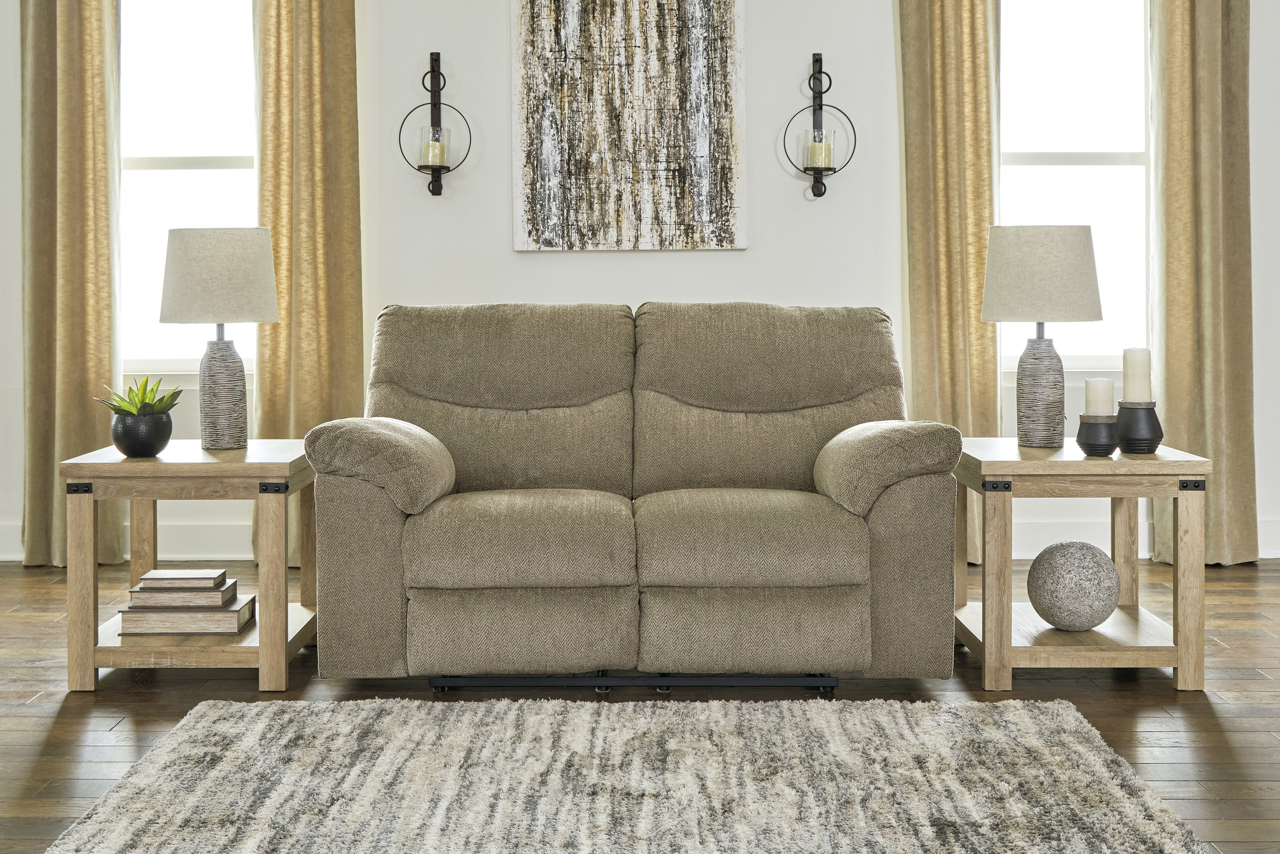 Alphons Fabric Reclining Loveseat