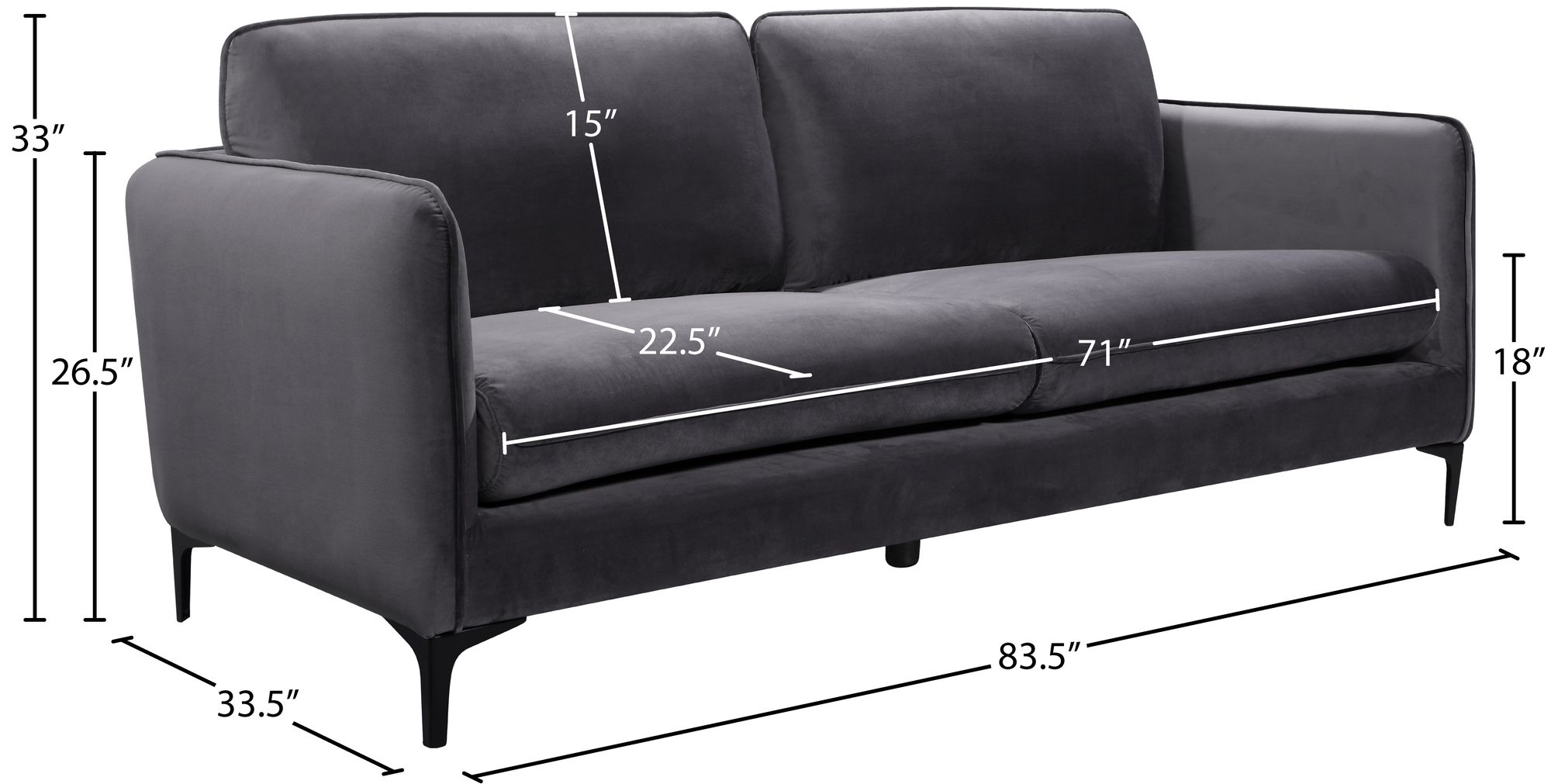Poppy Velvet Sofa