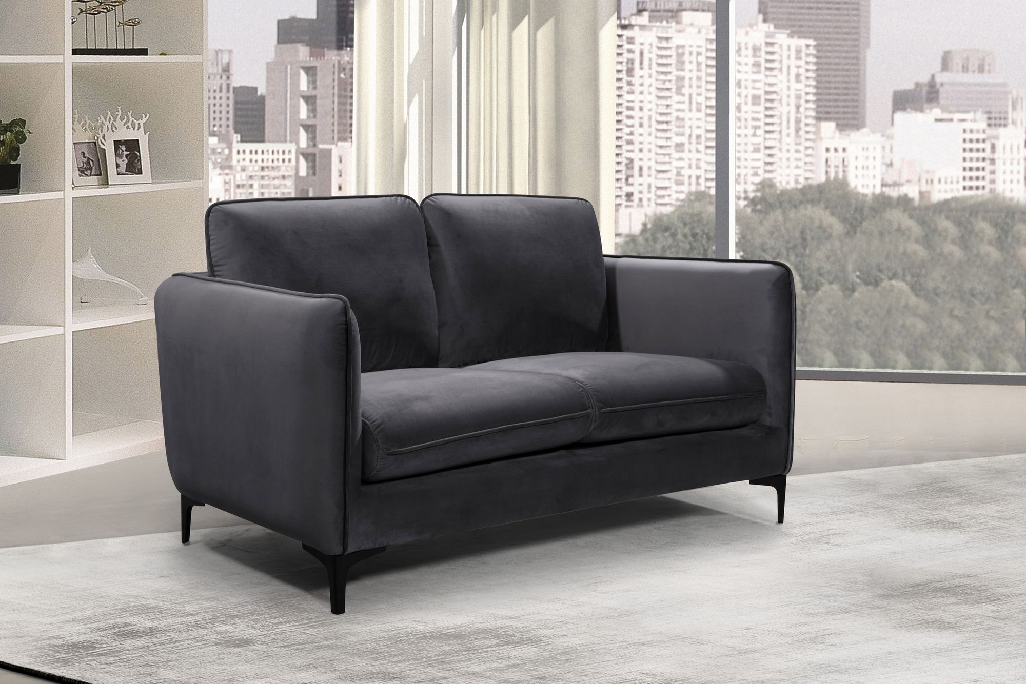 Poppy Velvet Loveseat