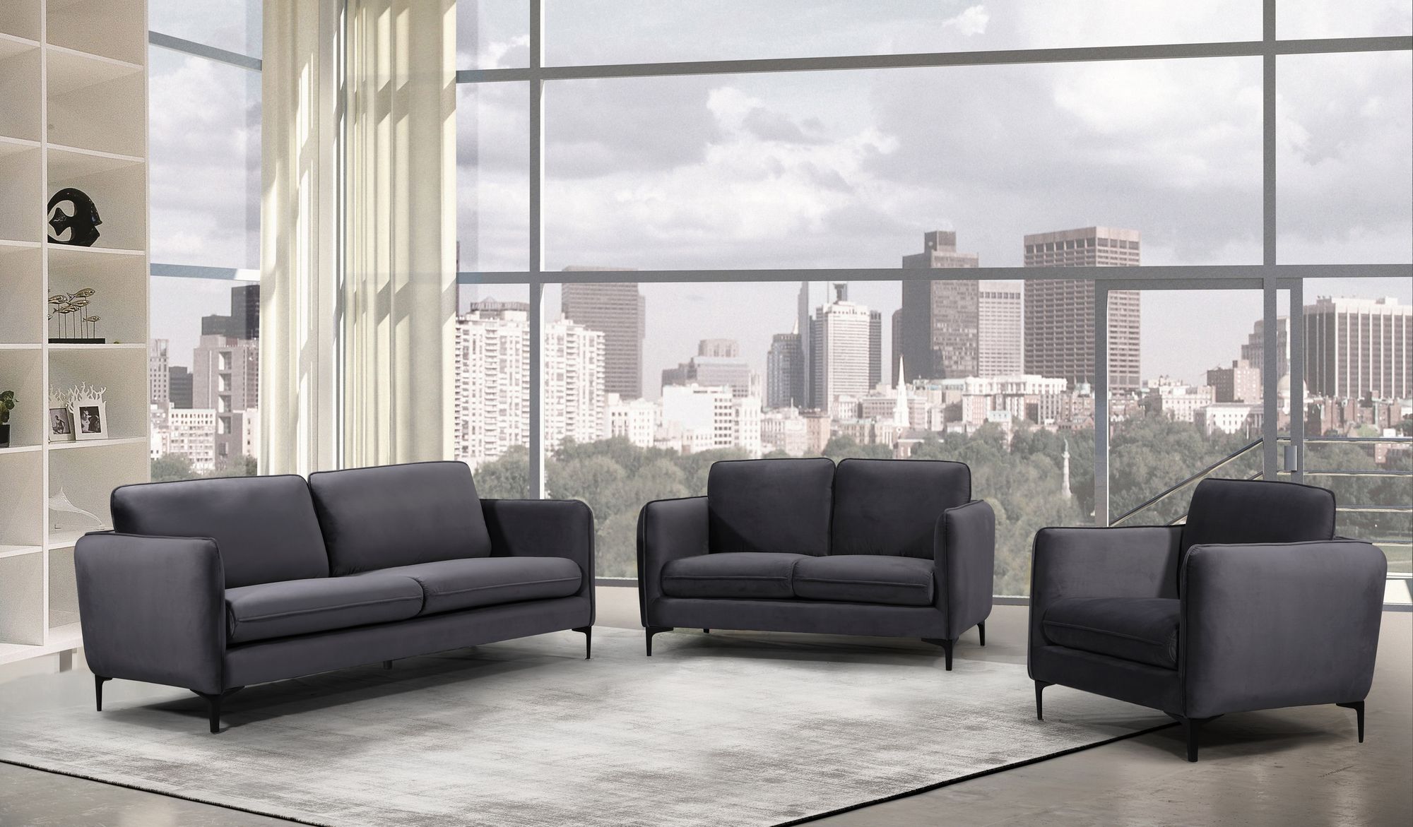 Poppy Velvet Loveseat