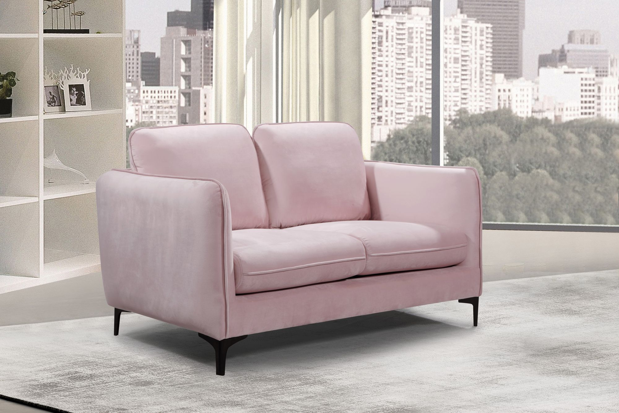 Poppy Velvet Loveseat