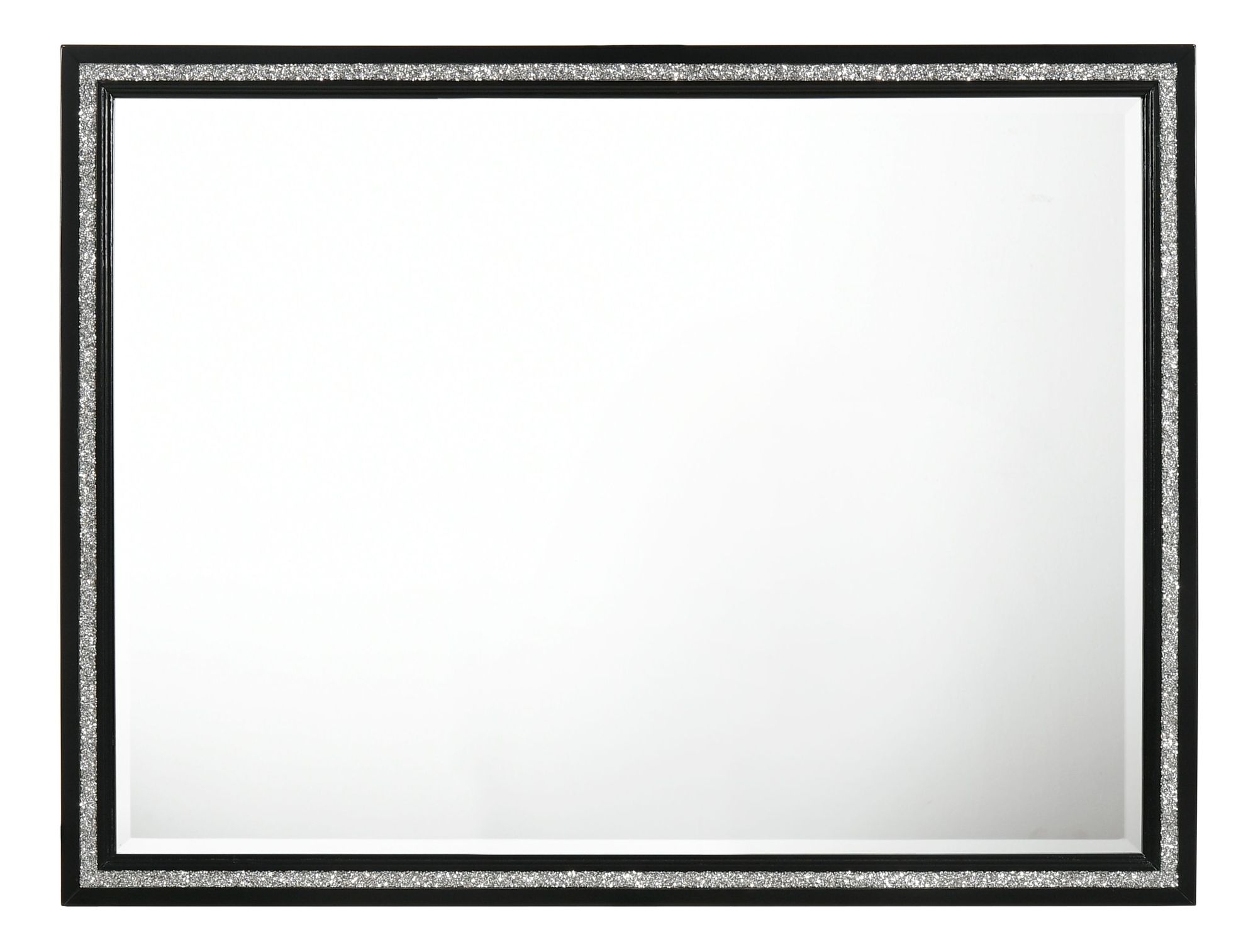 HomeRoots 35" Black Wood Framed Mounted Dresser Mirror