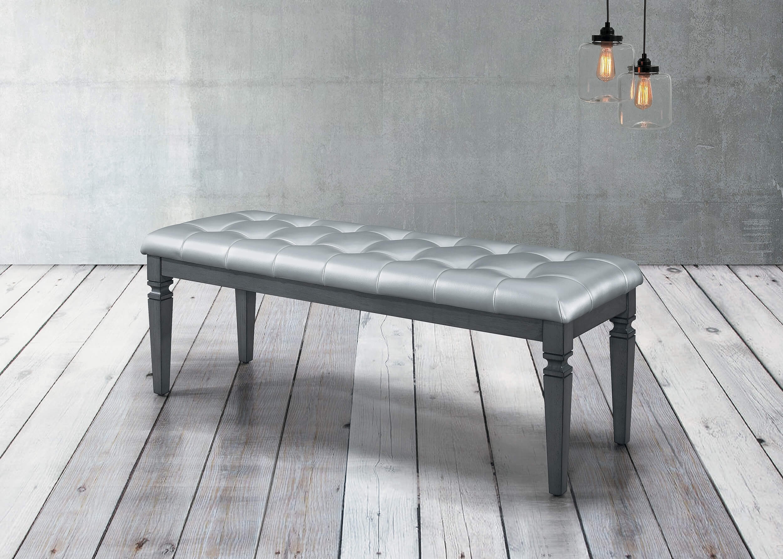 Allura Silver Bed Bench