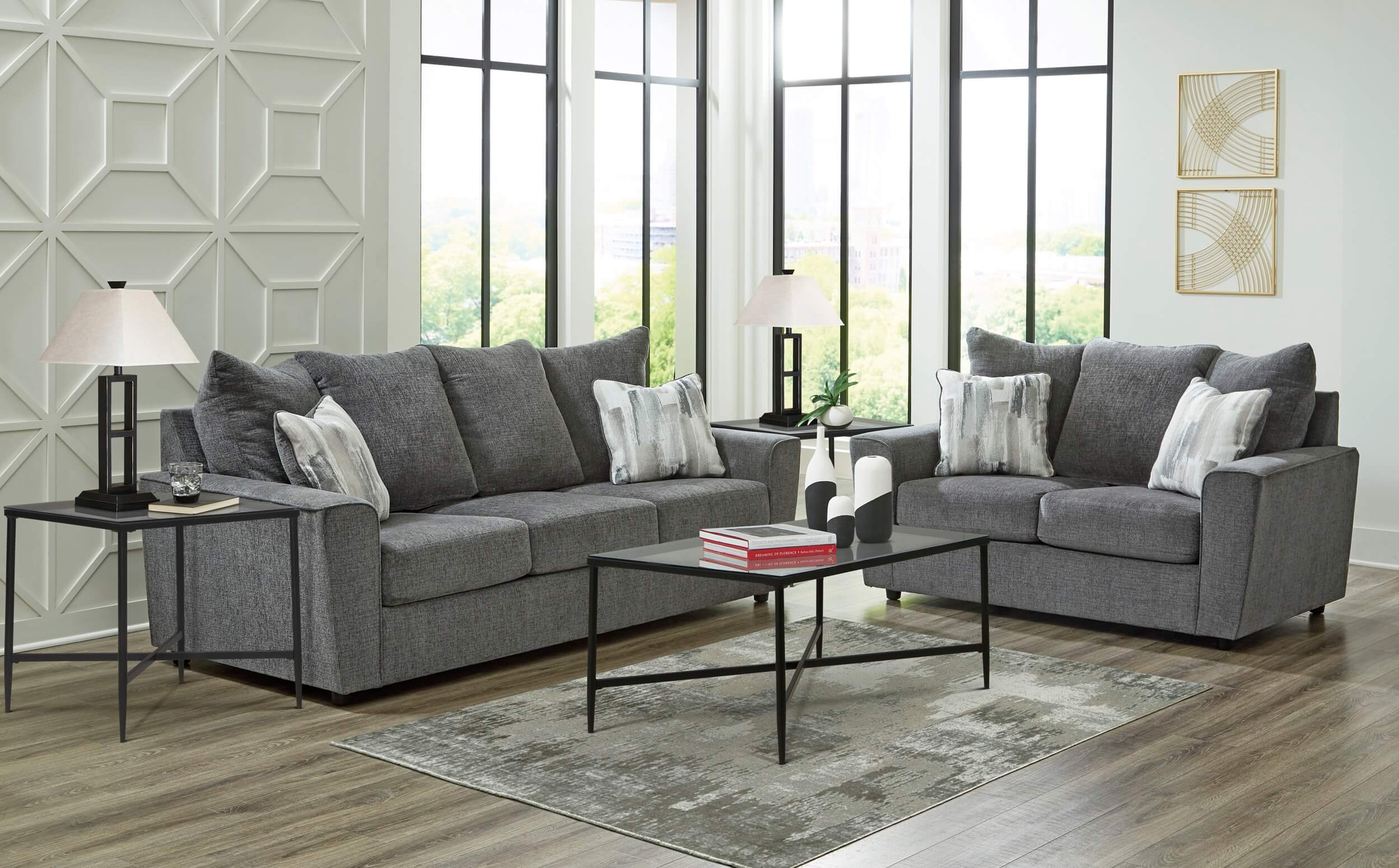 SM Stairatt Fabric Living Room Set